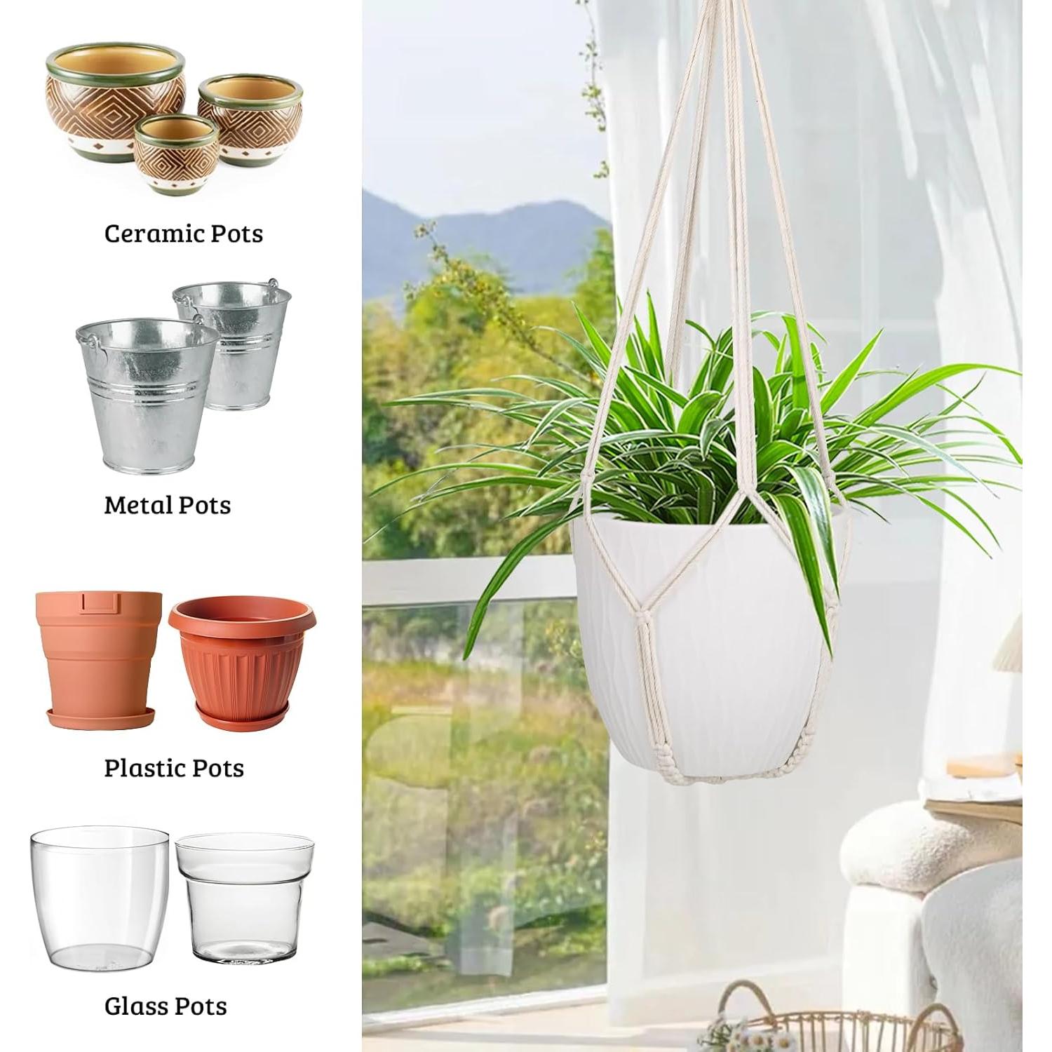 Colgadores de Plantas de Macramé Garini - 3 Piezas, 58 cm