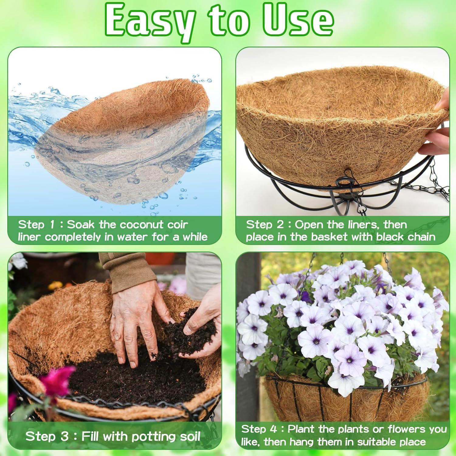 Cestas Colgantes de 30.48 cm ZeeDix - Paquete de 3 Macetas de Metal