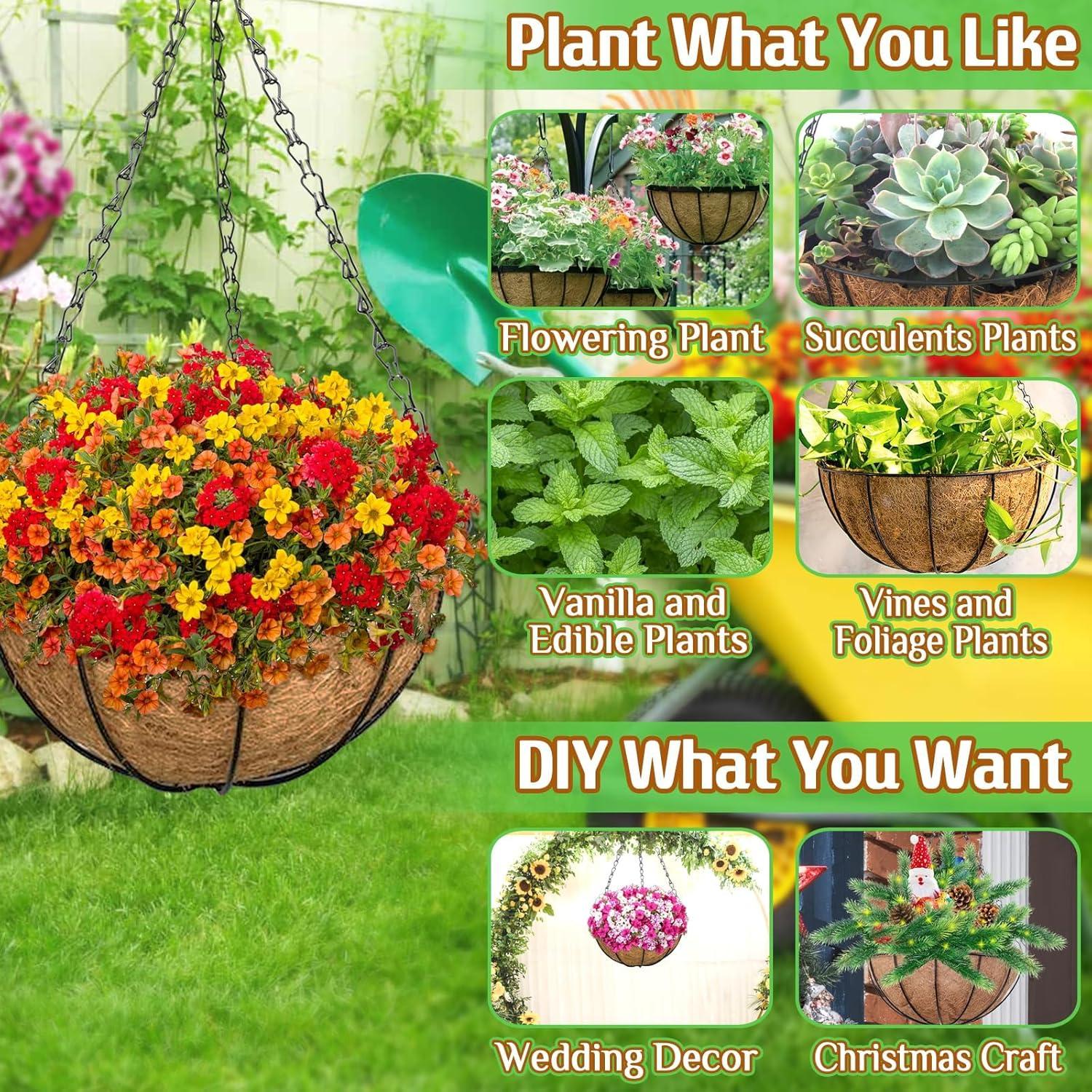 Cestas Colgantes de 30.48 cm ZeeDix - Paquete de 3 Macetas de Metal