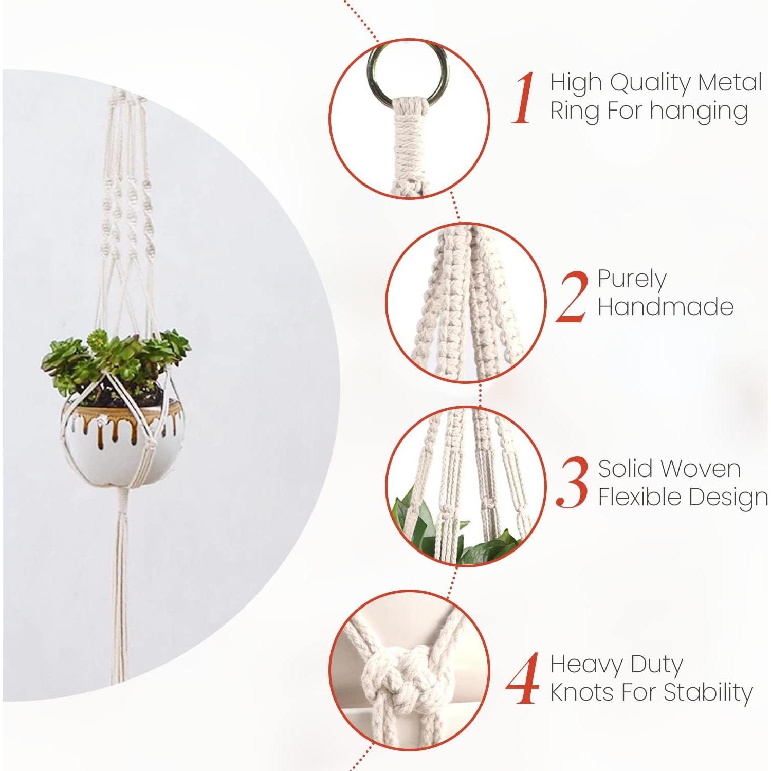 Colgadores de plantas de macramé Feedee, 6 unidades, 5.4 kg