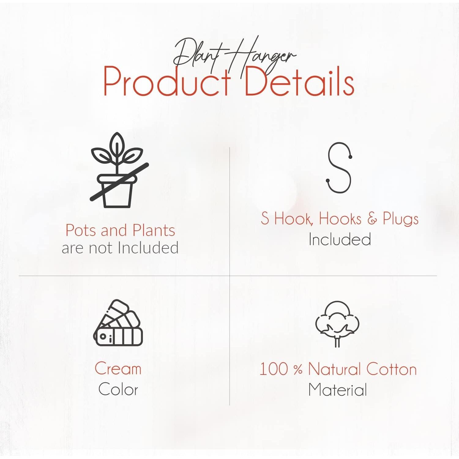 Colgadores de plantas de macramé Feedee, 6 unidades, 5.4 kg