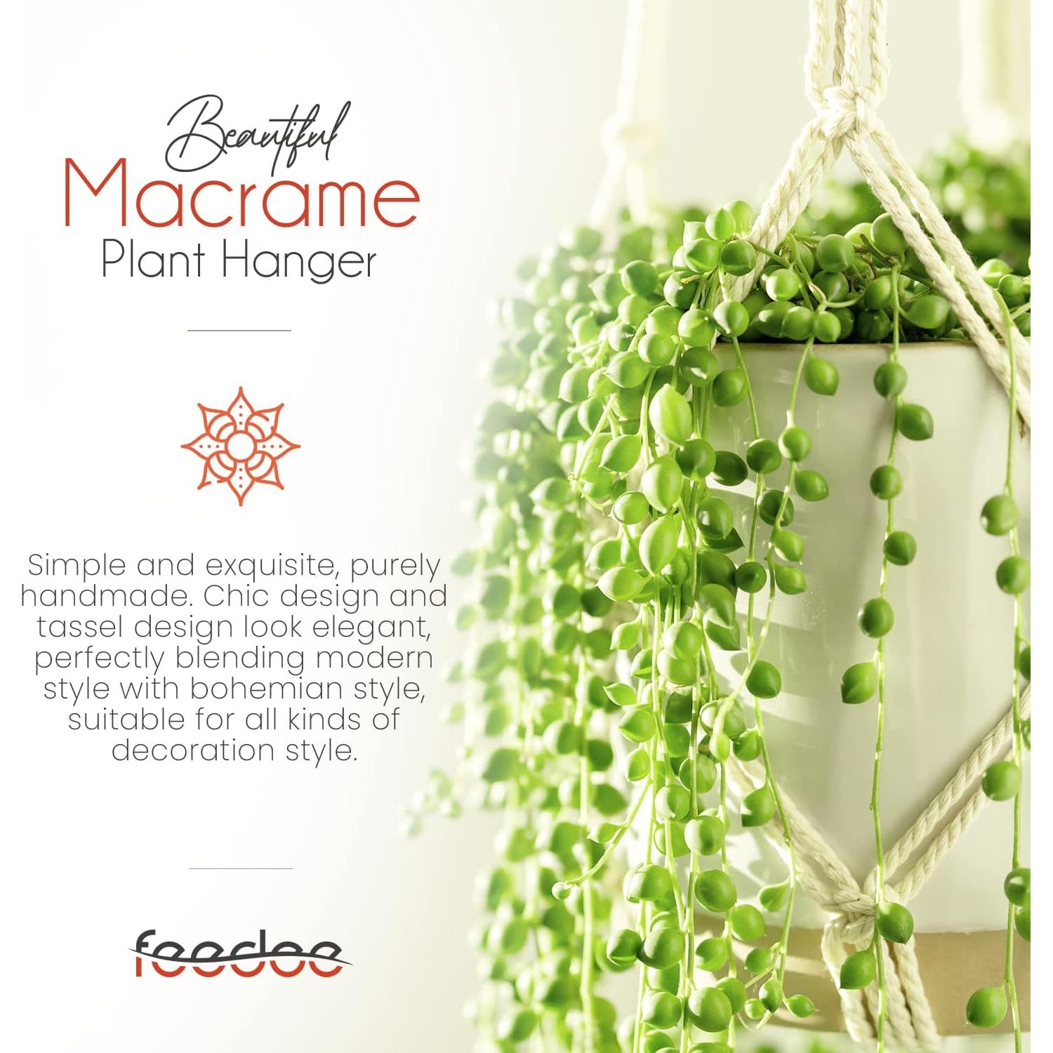 Colgadores de plantas de macramé Feedee, 6 unidades, 5.4 kg