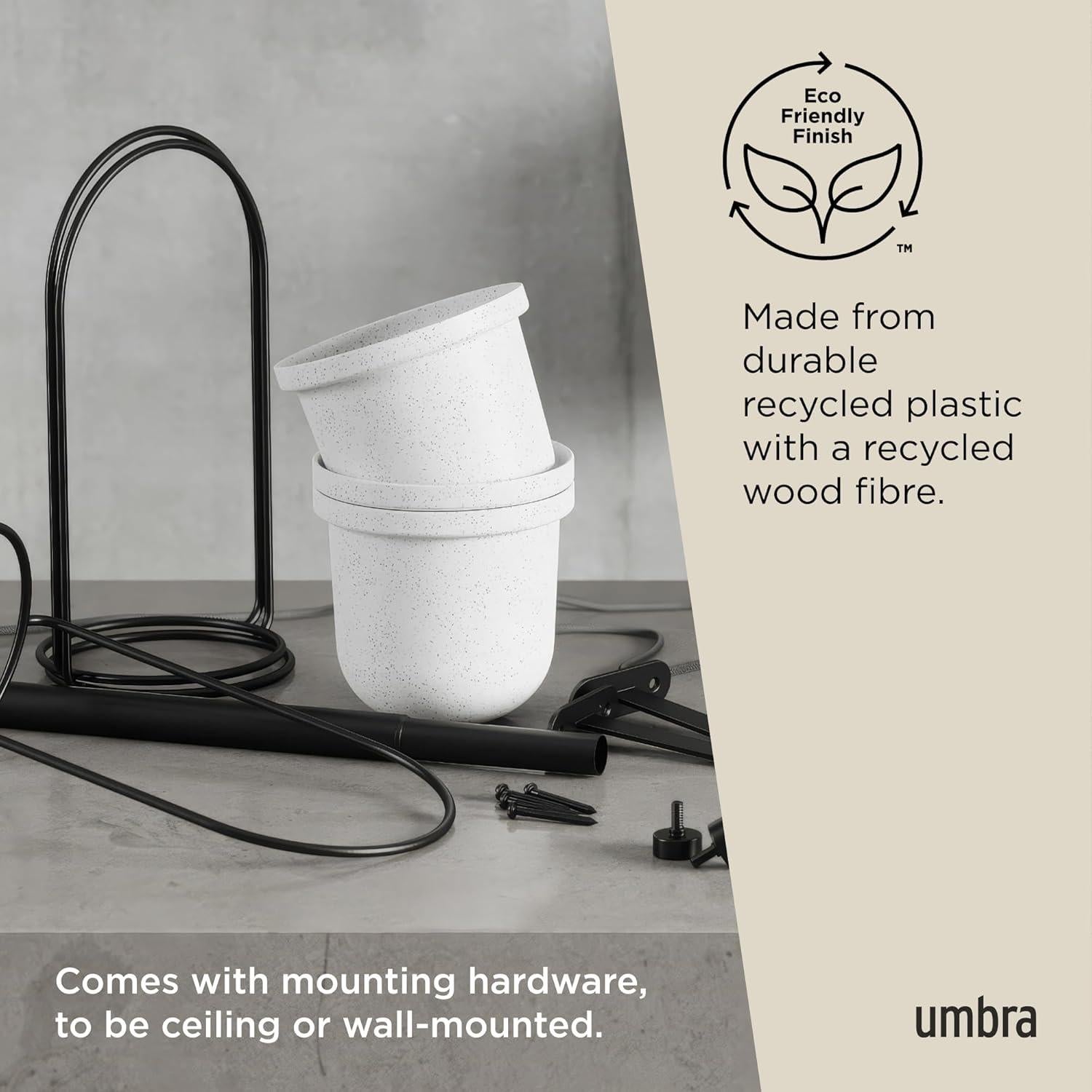 Maceta Colgante Umbra Triflora 3 Unidades Blanco/Negro