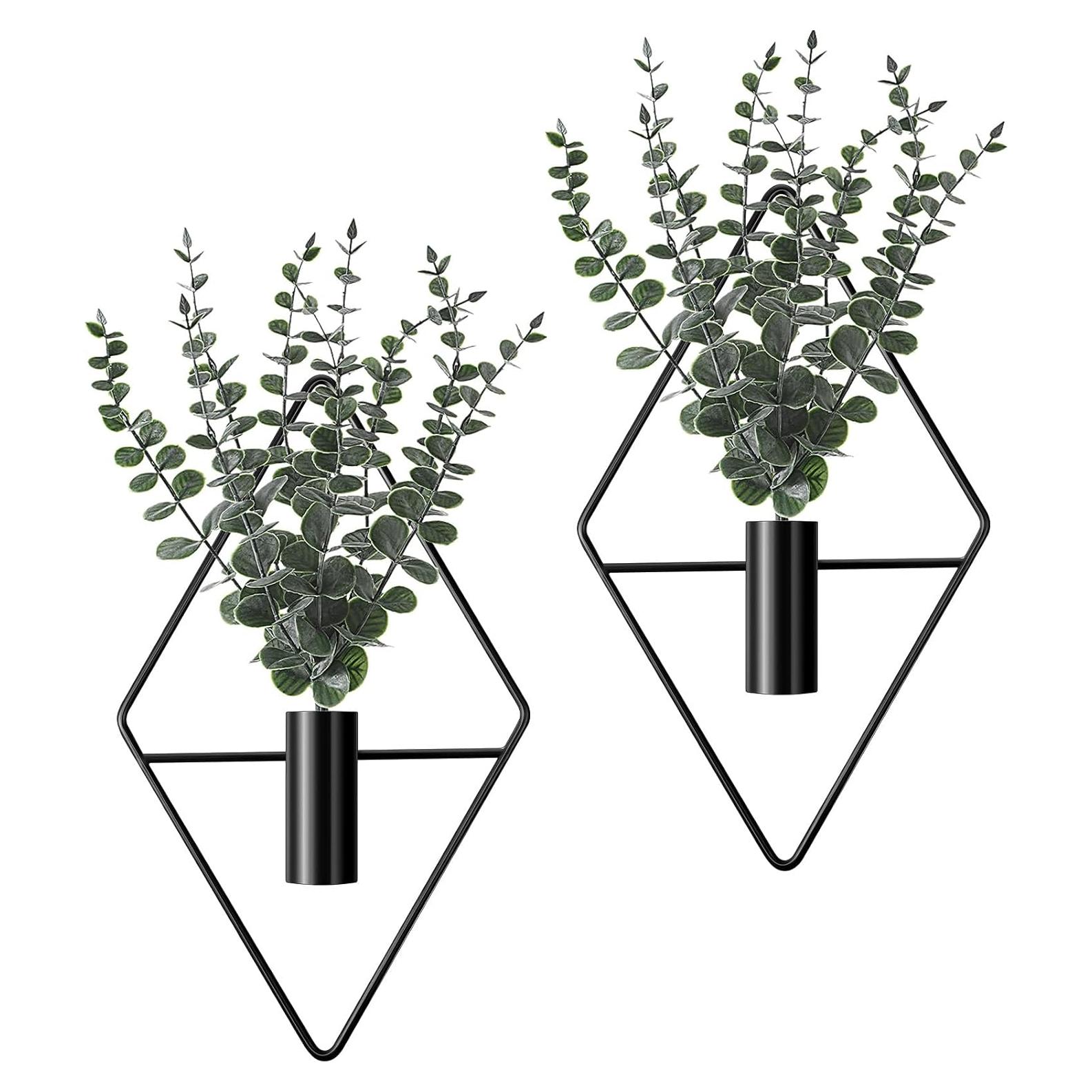 Juego de Macetas Colgantes Jexine con Eucalipto Artificial 4 Pzs