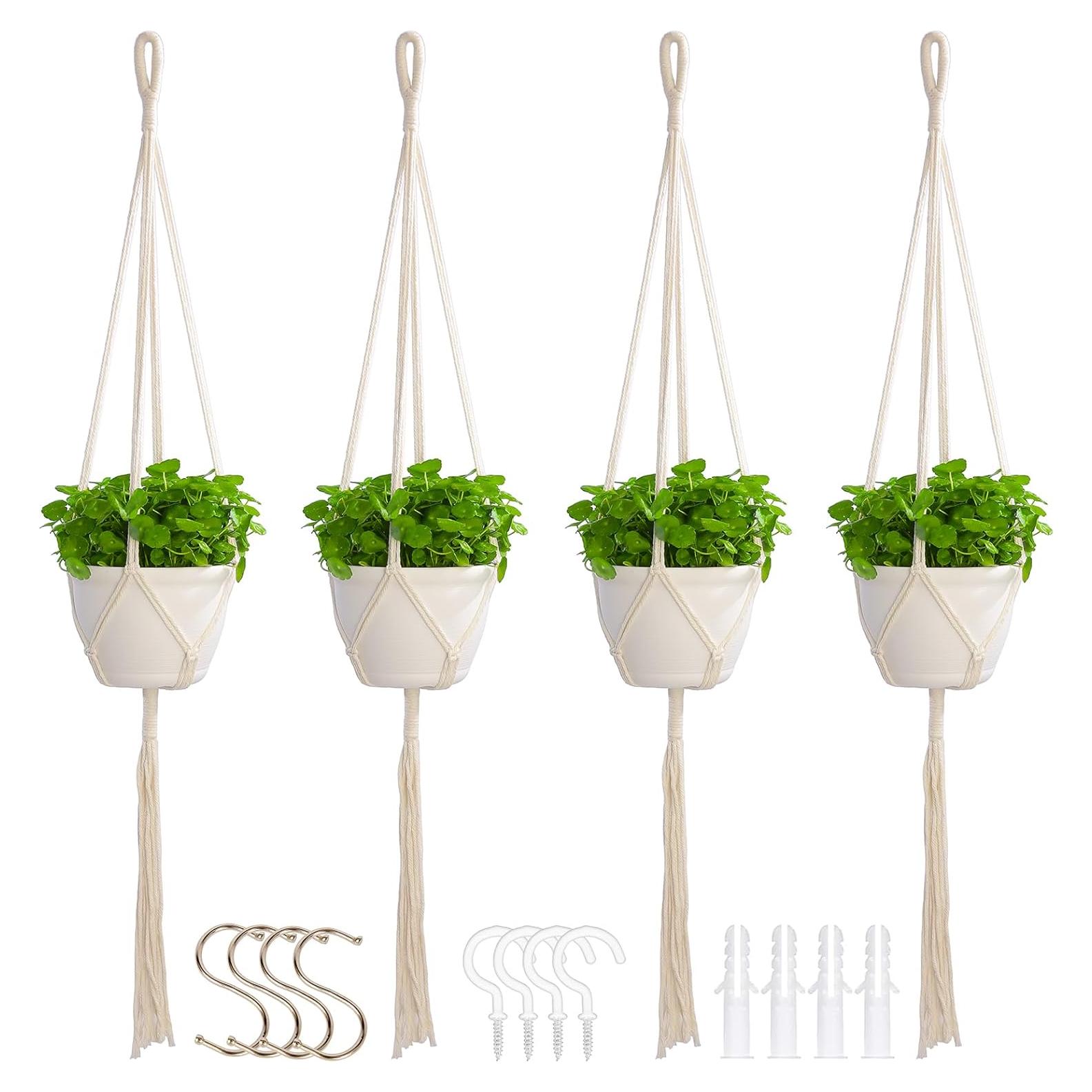 Colgadores de Plantas de Macramé Petonfun - 4 Piezas 101.6 cm
