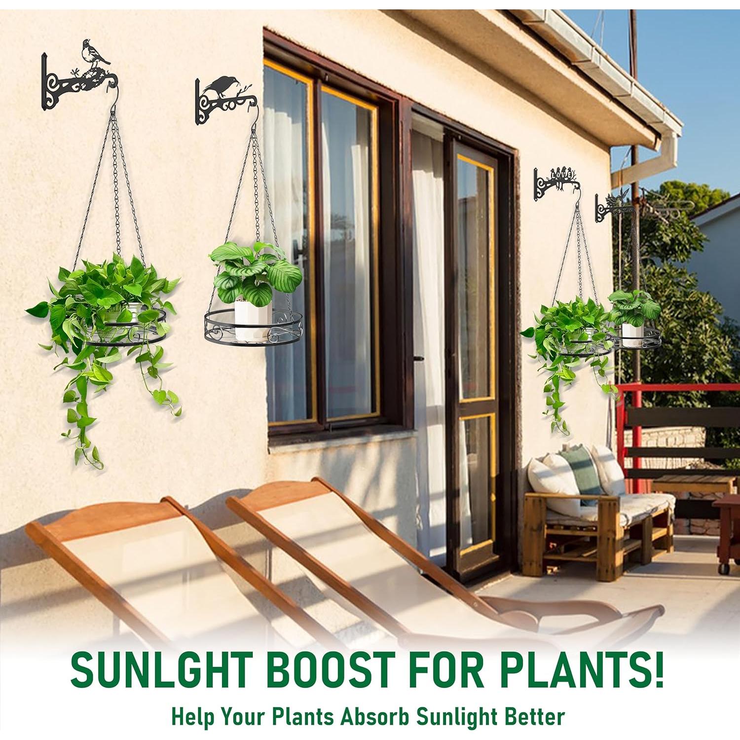 Macetas Colgantes de Metal Qiaomeiysp 2 Paquetes 66cm