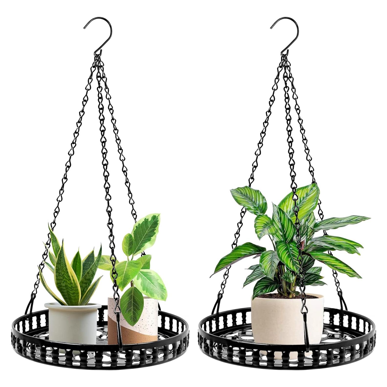 Soporte para Plantas Colgante PIKAMAO 2 Piezas Metal Negro