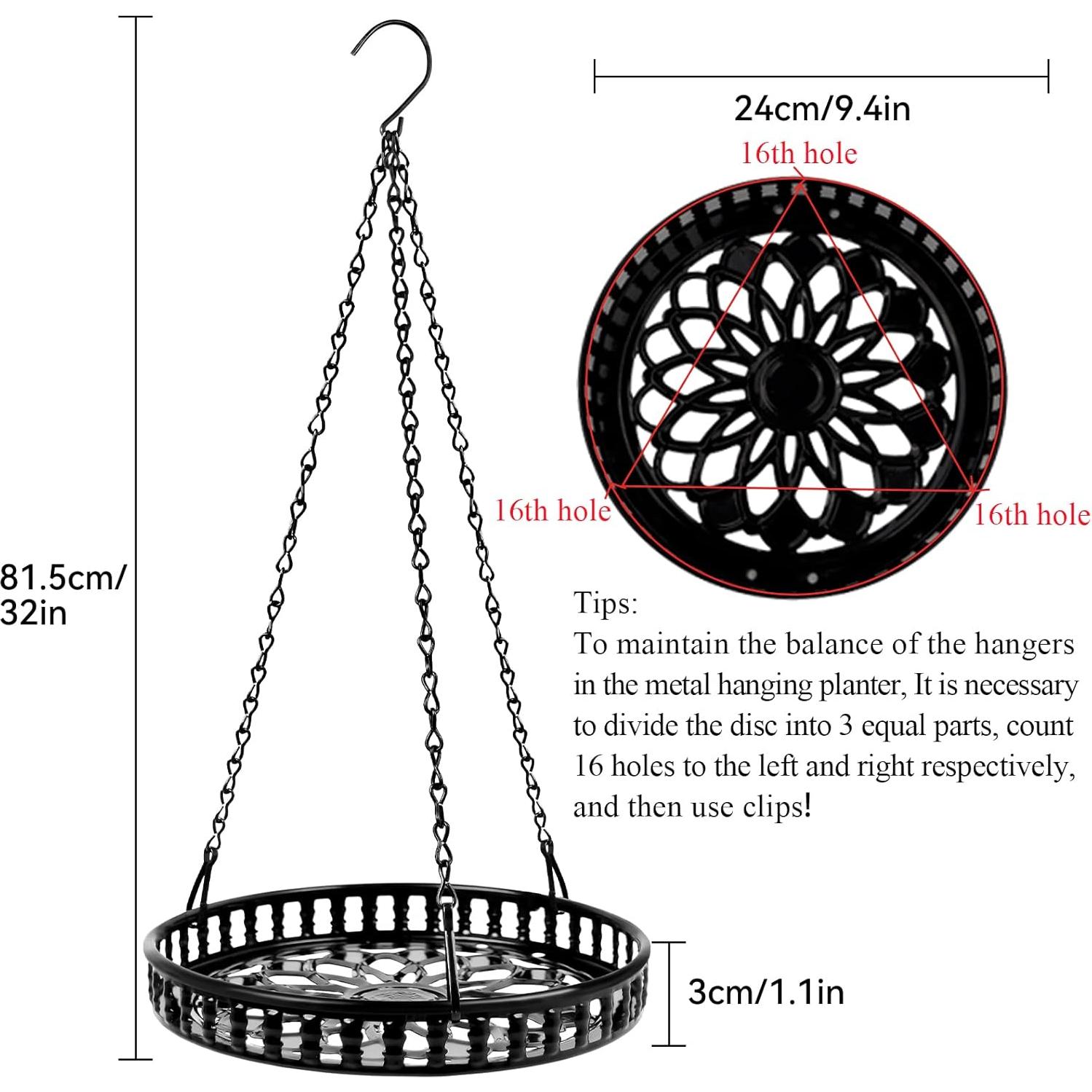 Soporte para Plantas Colgante PIKAMAO 2 Piezas Metal Negro