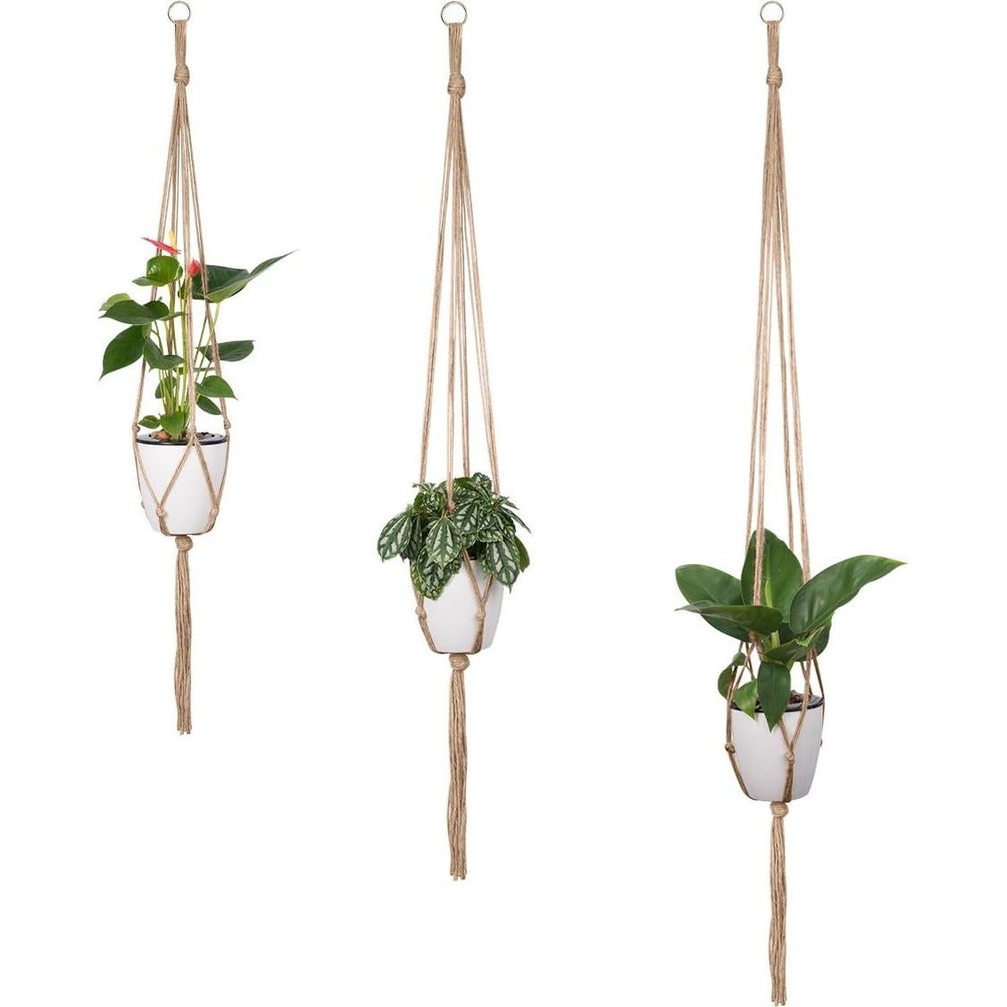 Soportes para Plantas de Macramé Petutu - 6 PCS, 3 Tamaños