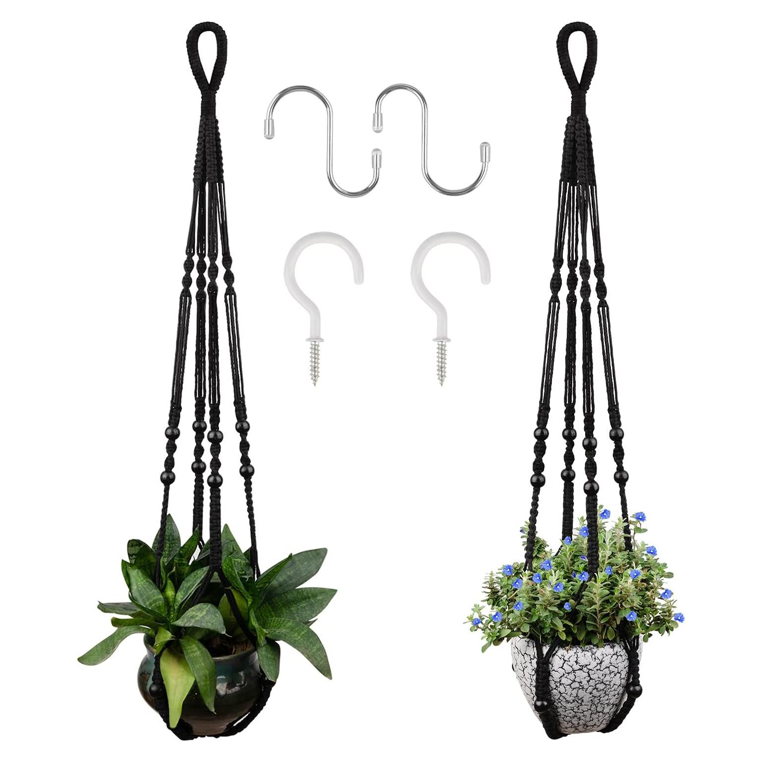 Colgador de Macramé RIFNY para Macetas 5-10 Pulgadas Negro