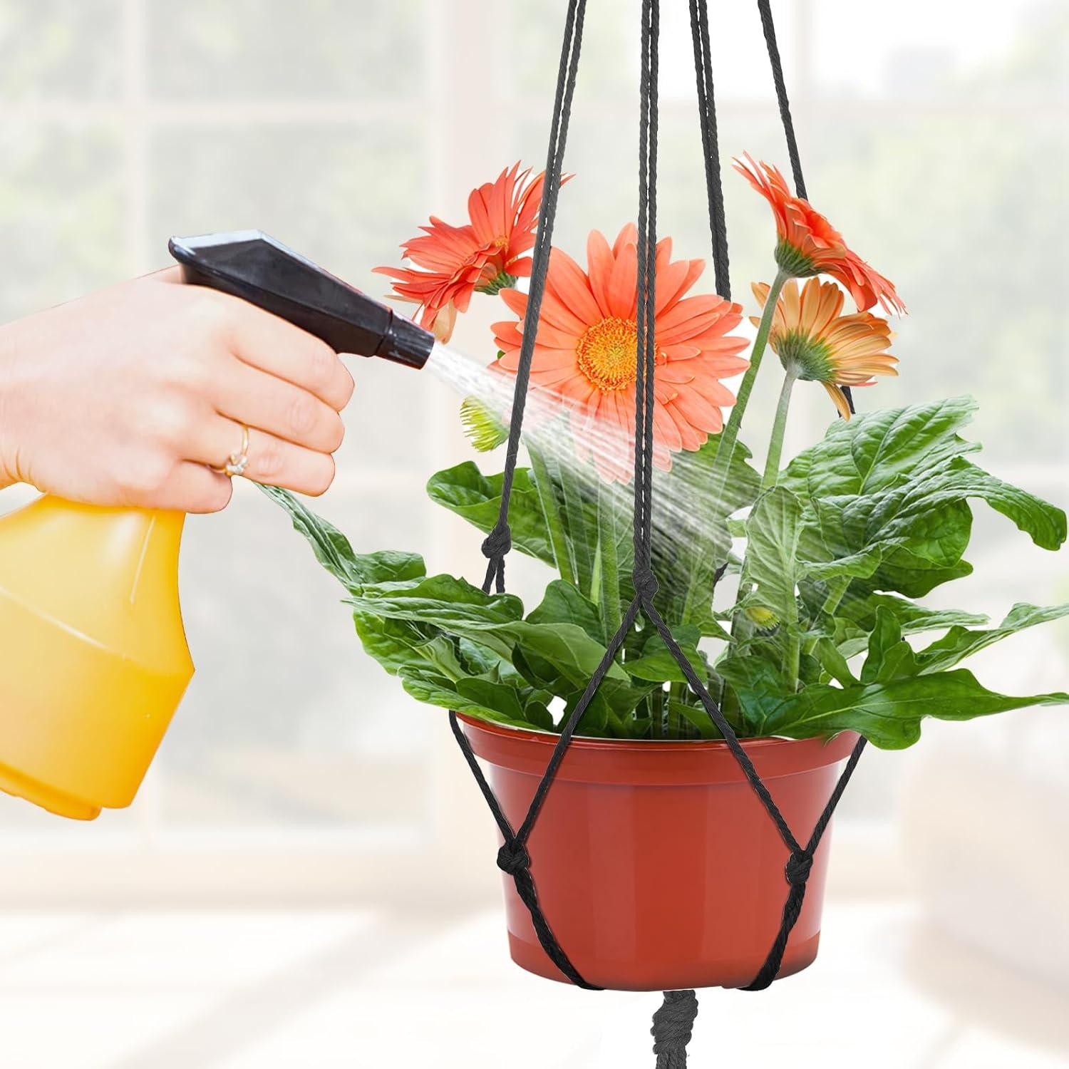 Colgador de Plantas de Macramé WINKIO - 3 Soportes Colgantes Negros