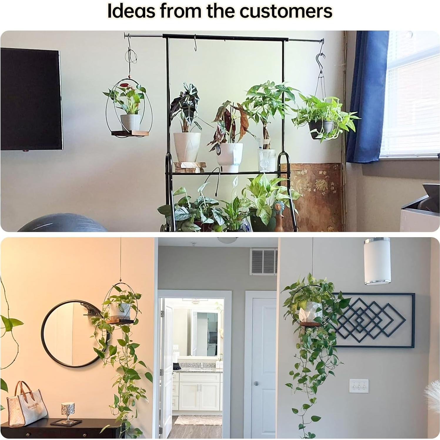 Maceta Colgante Adnkwolivt para Plantas - Metal y Madera