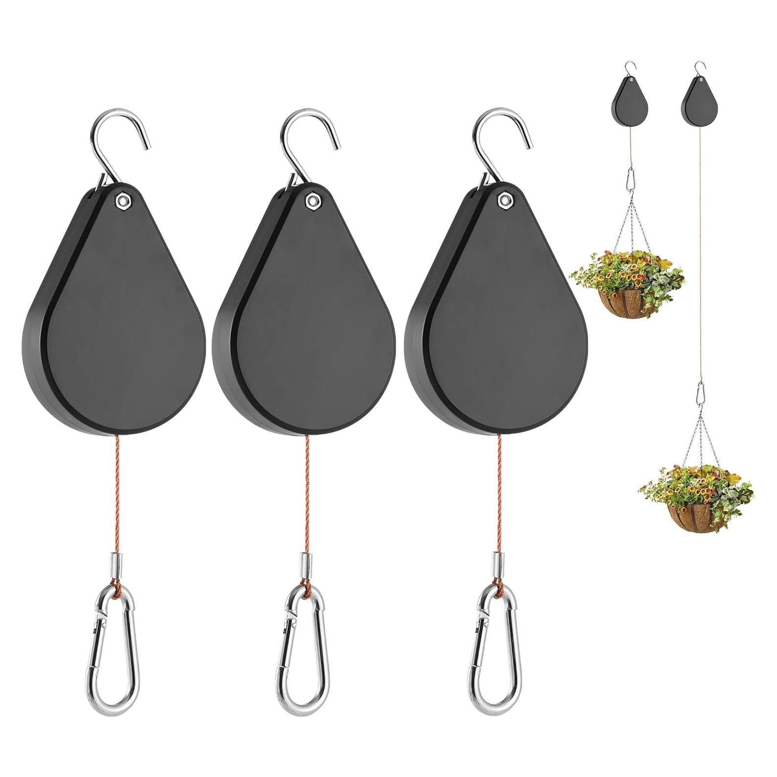 Soporte de Planta Retráctil WROSWT 3 Pcs Negro 13.6 kg