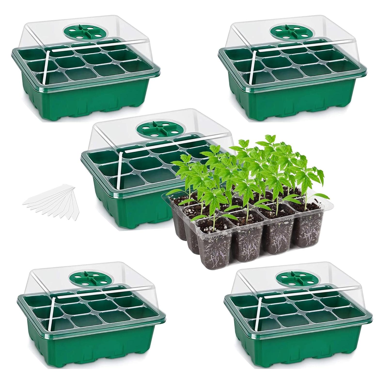 Kit de Inicio de Semillas Bonviee 5 Bandejas con Tapa Ajustable