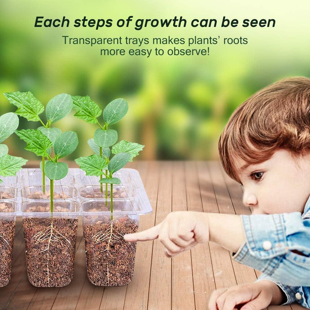 Kit de Inicio de Semillas Bonviee 5 Bandejas con Tapa Ajustable