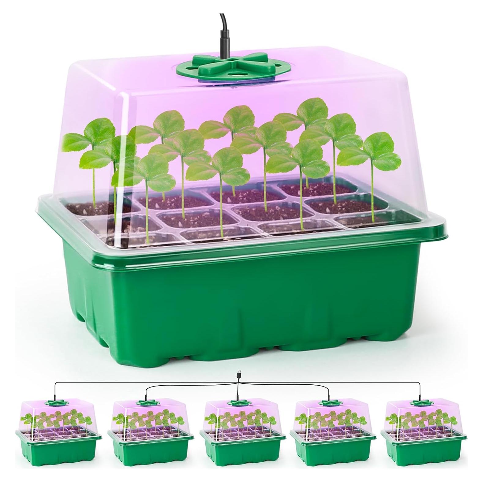 Kit de Inicio de Semillas Bonviee con Luz LED y Domos Ajustables