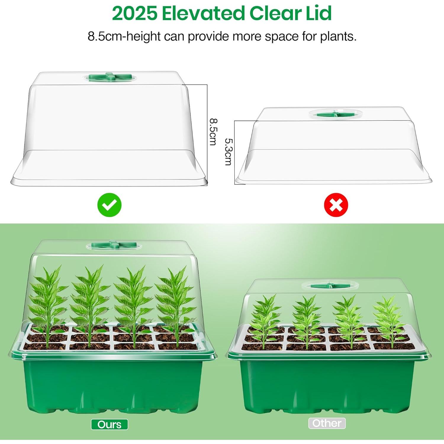 Kit de Inicio de Semillas Bonviee con Luz LED y Domos Ajustables