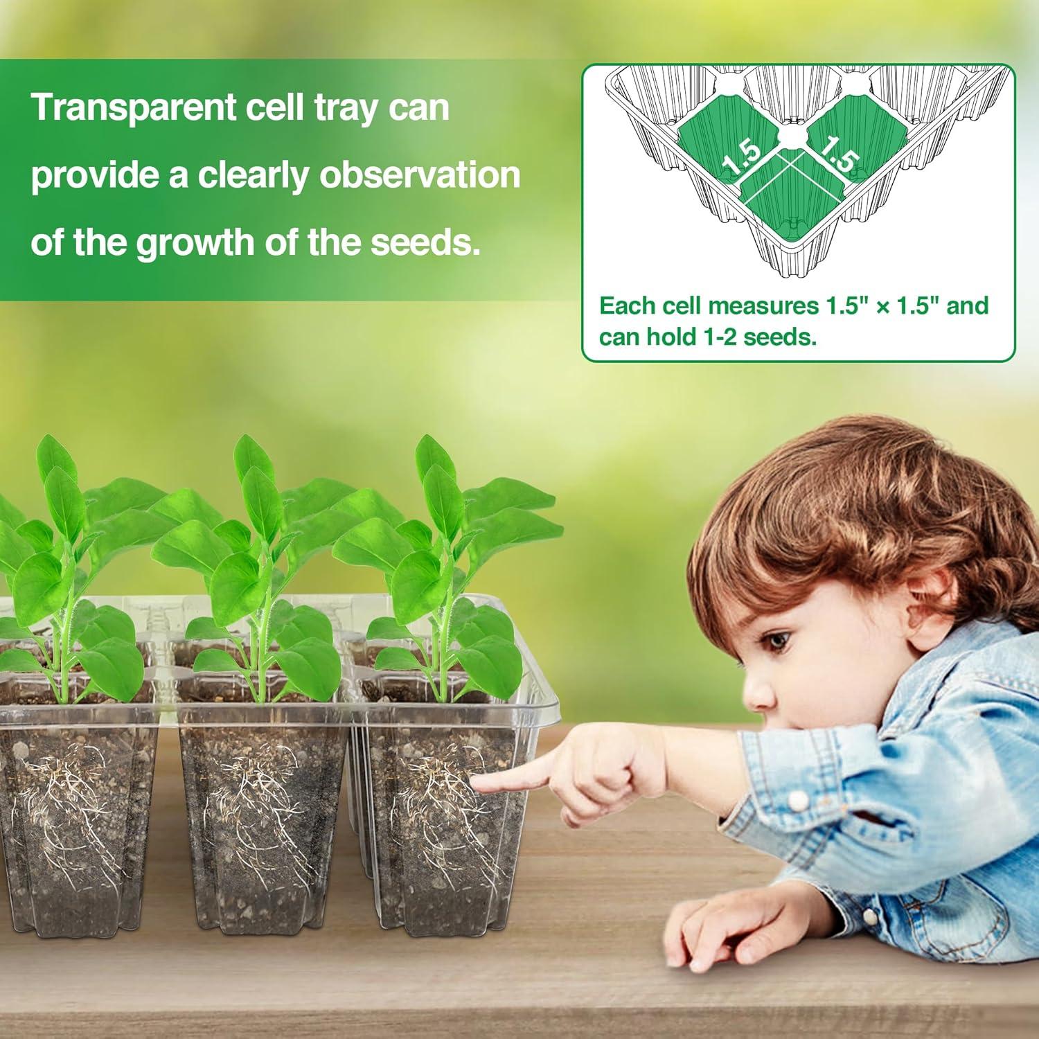 Kit de Inicio de Semillas Bonviee con Luz LED y Domos Ajustables