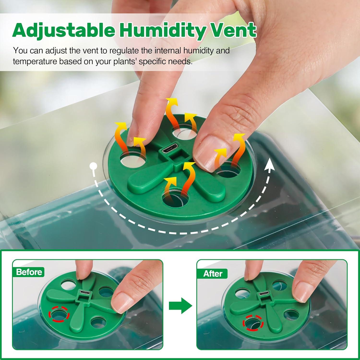 Kit de Inicio de Semillas Bonviee con Luz LED y Domos Ajustables