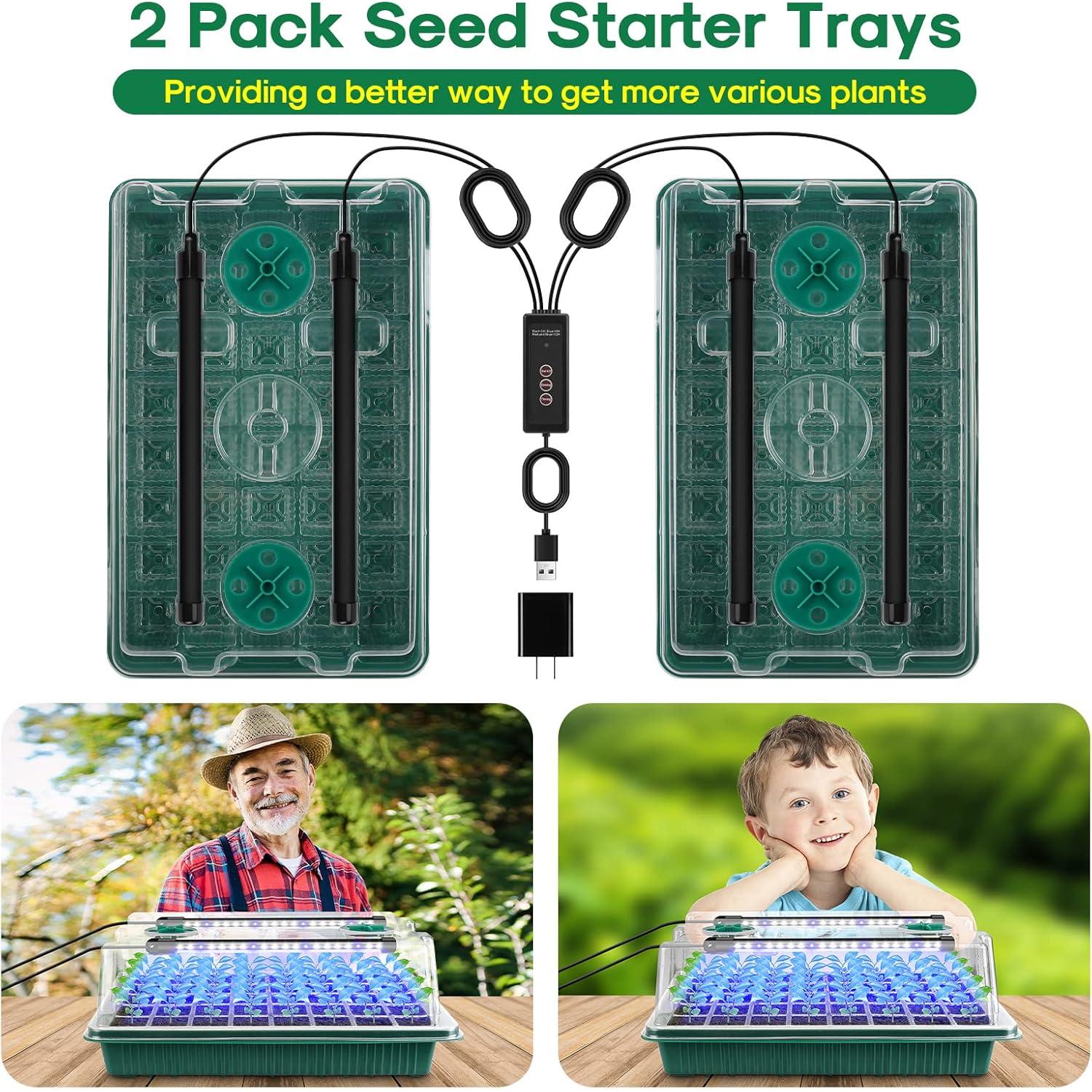 Bandeja de Inicio de Semillas BlumWay con Luz de Crecimiento 80 Celdas