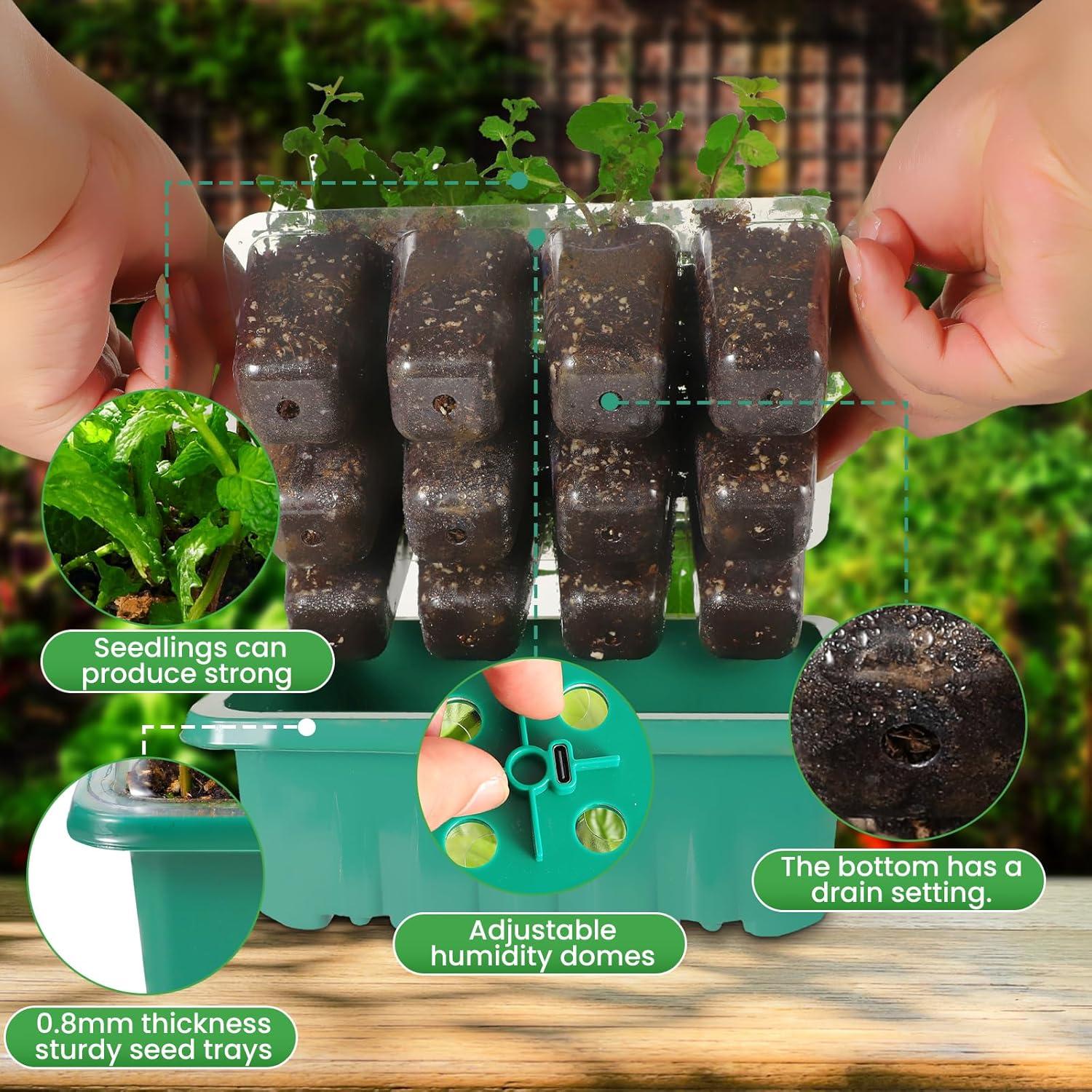 Kit de Inicio de Semillas Adawook 72 Celdas con Luces