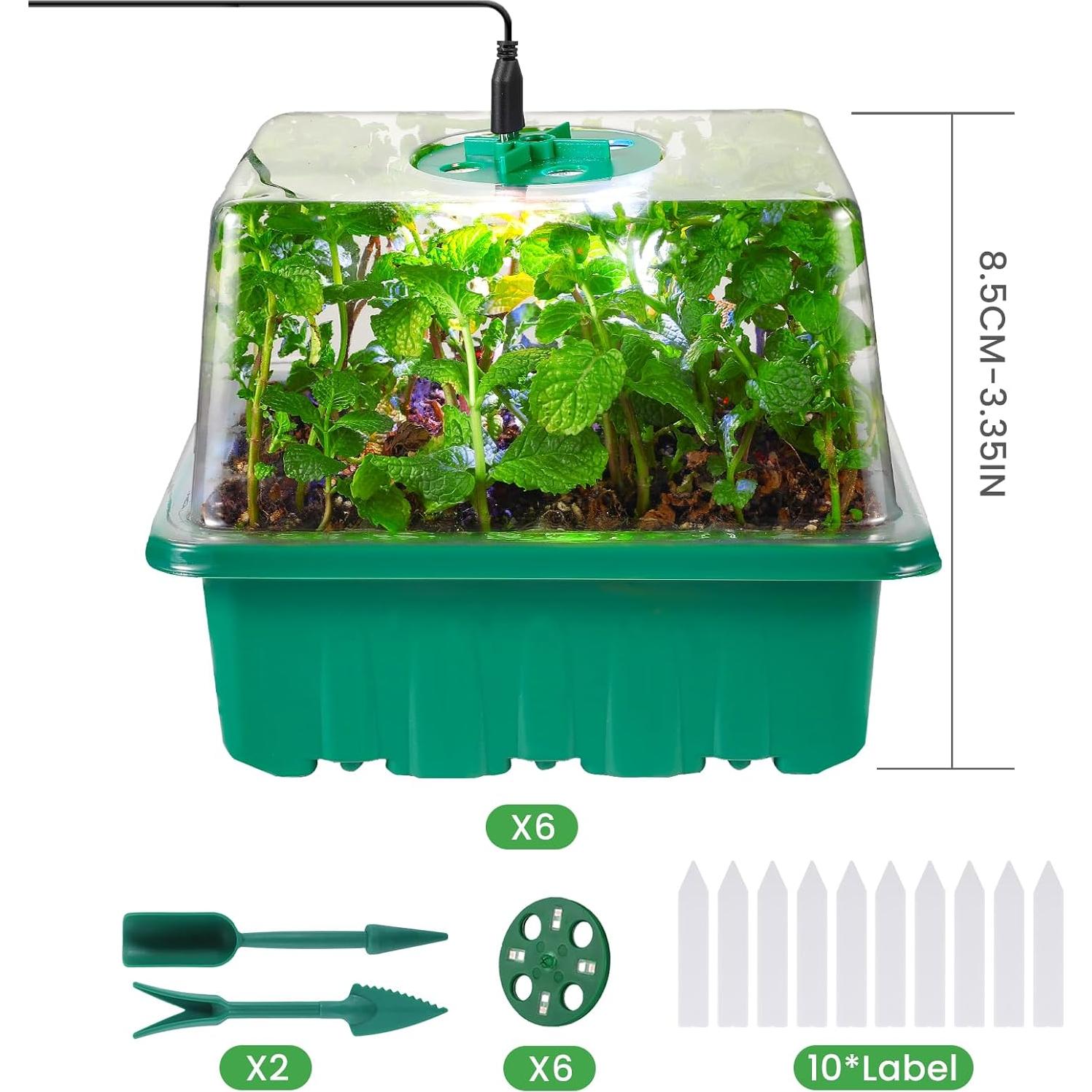 Kit de Inicio de Semillas Adawook 72 Celdas con Luces