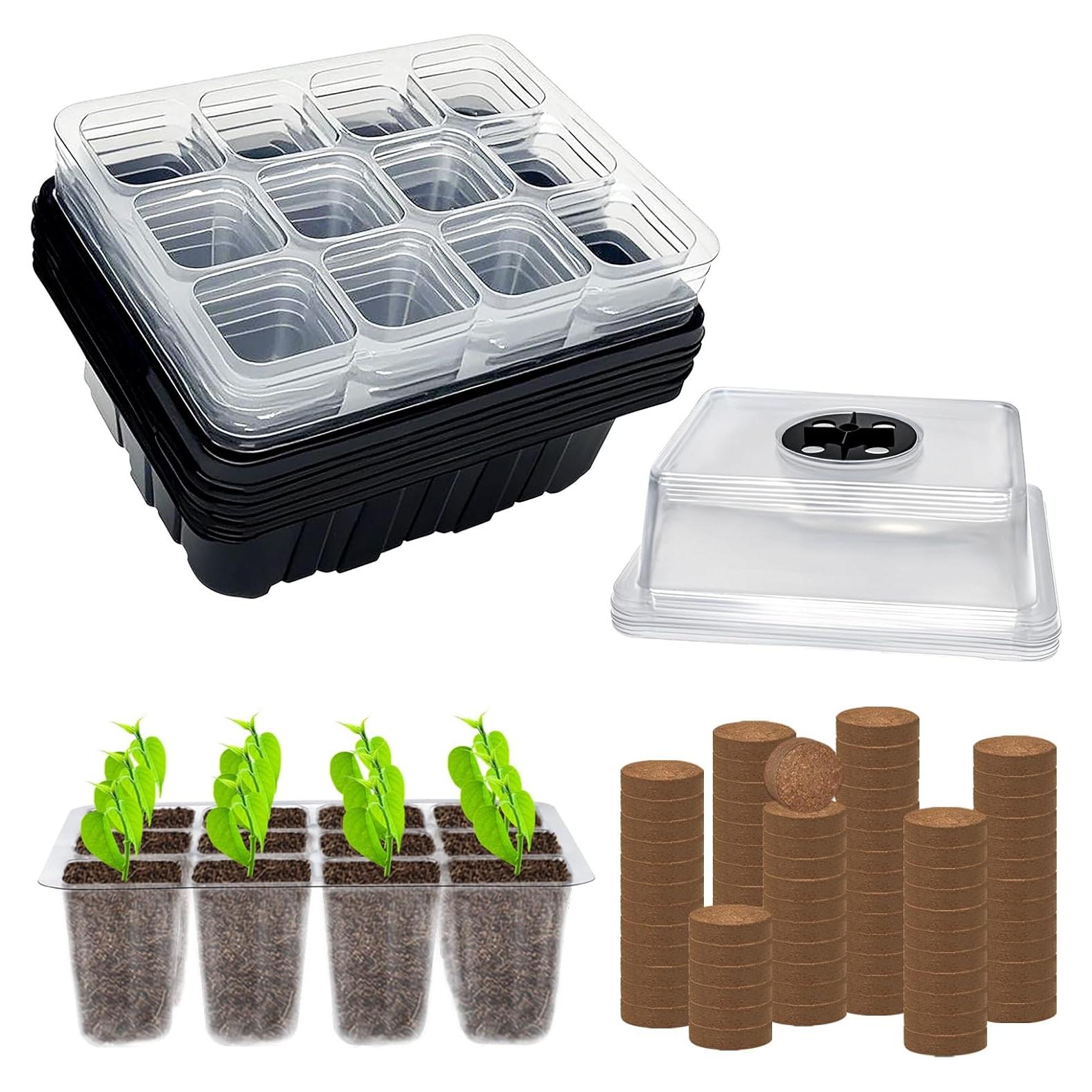 Kit de Inicio de Semillas ZeeDix - 6 Bandejas con 90 Pellets de Coco