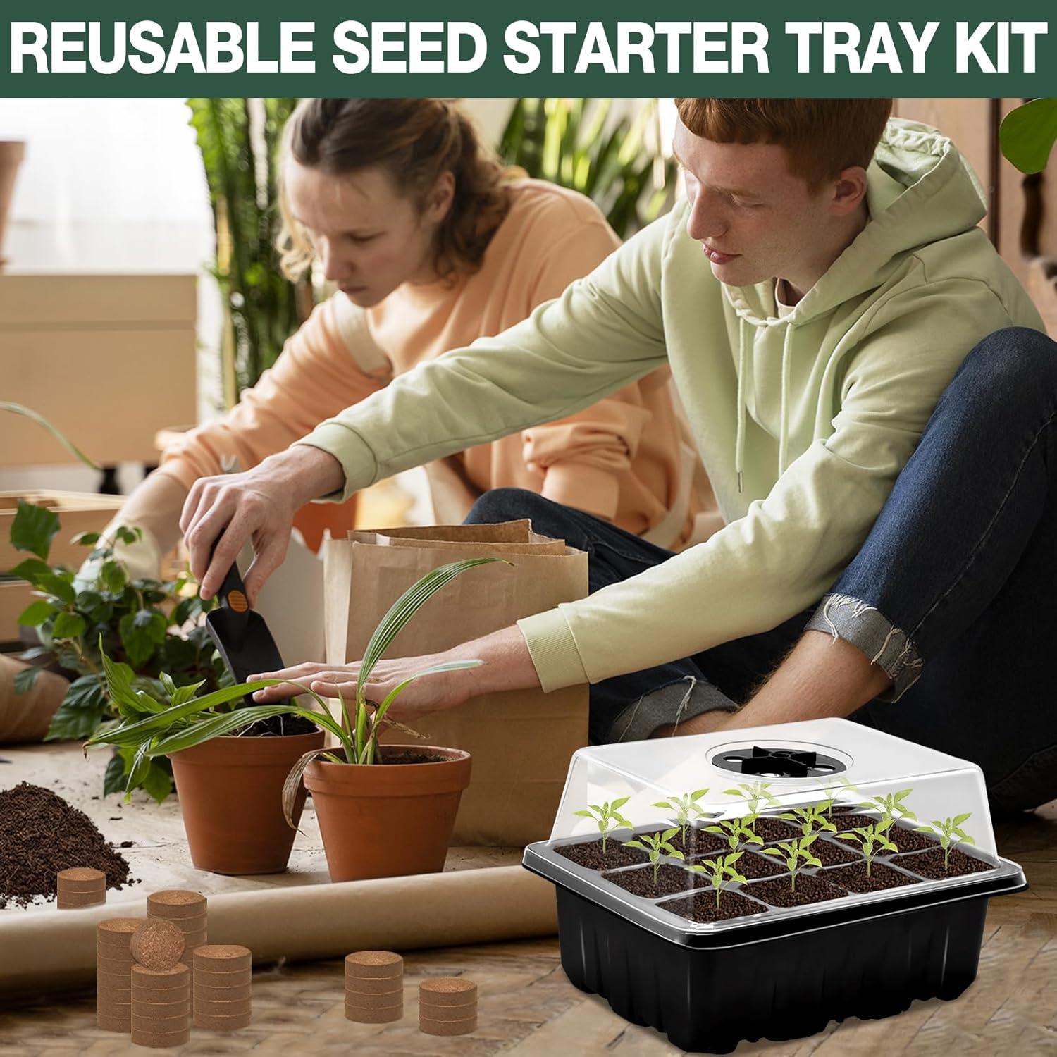 Kit de Inicio de Semillas ZeeDix - 6 Bandejas con 90 Pellets de Coco