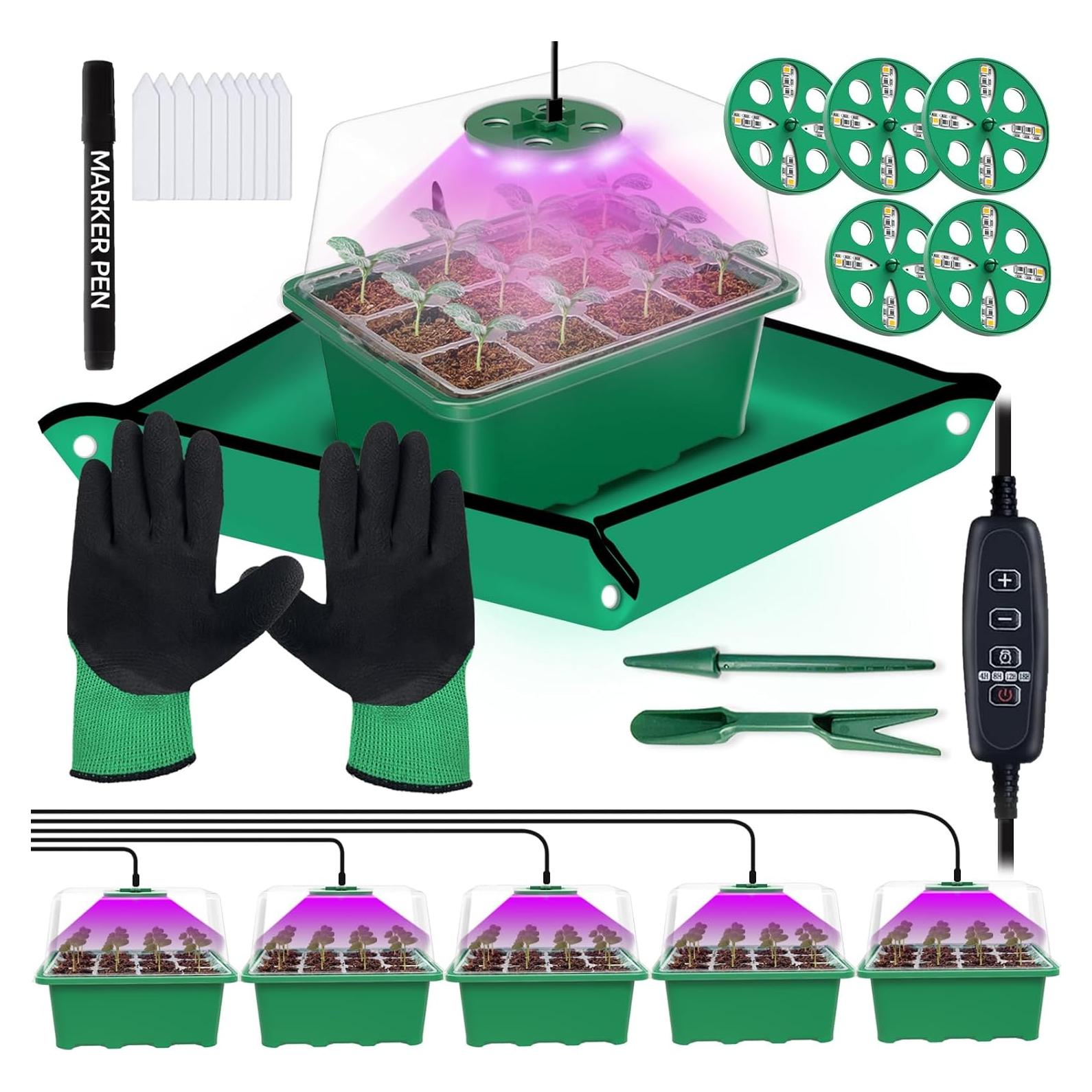 Kit de Inicio de Semillas Framokoko 5 Paquetes con Luz LED