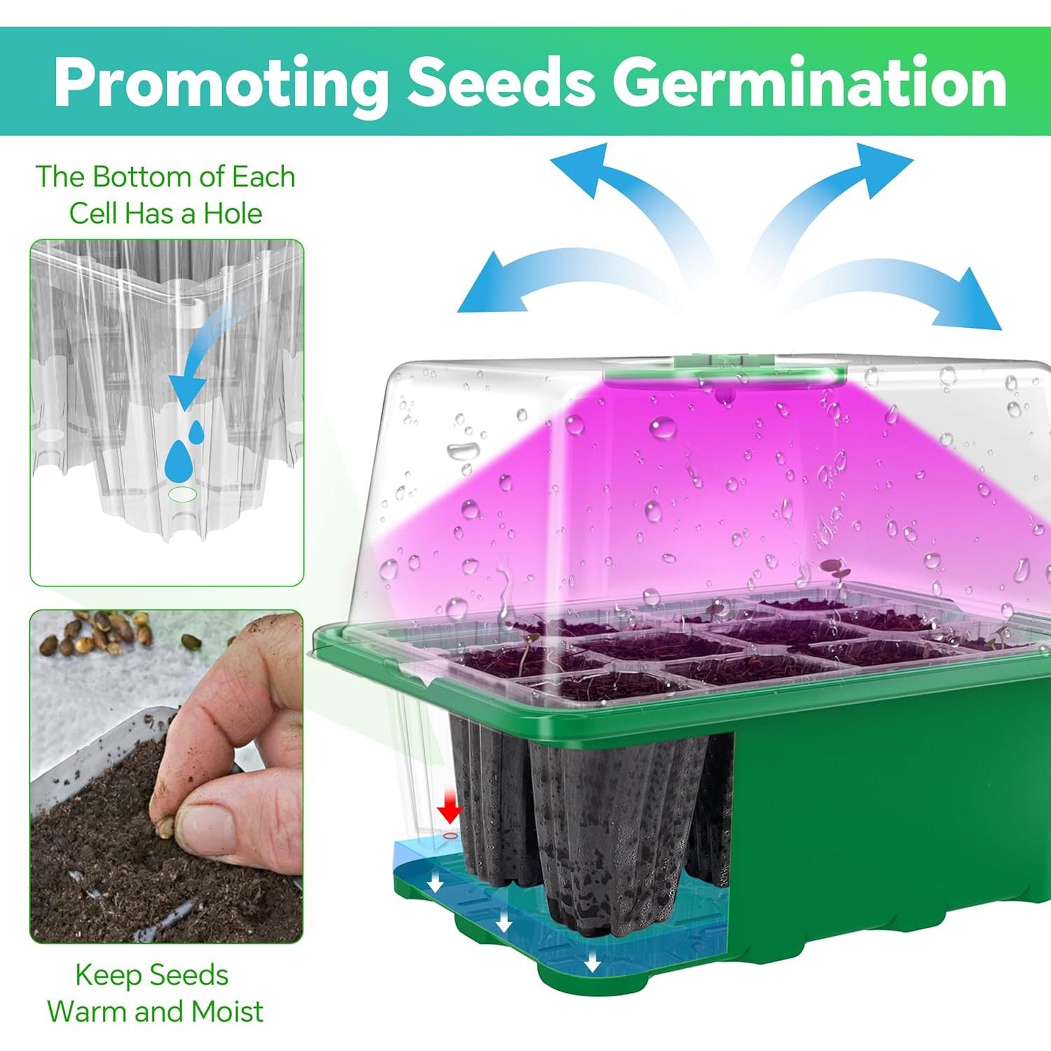 Kit de Inicio de Semillas Framokoko 5 Paquetes con Luz LED