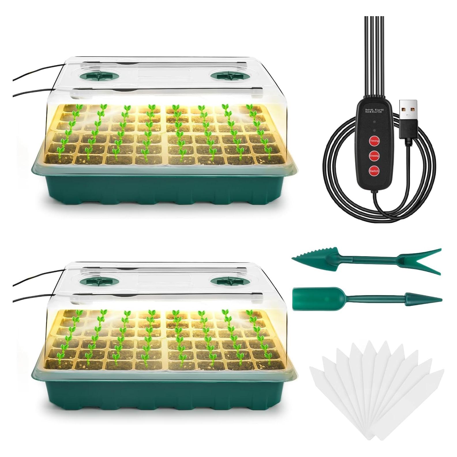 Kit de Inicio de Semillas Ryscam con Luz y 96 Celdas
