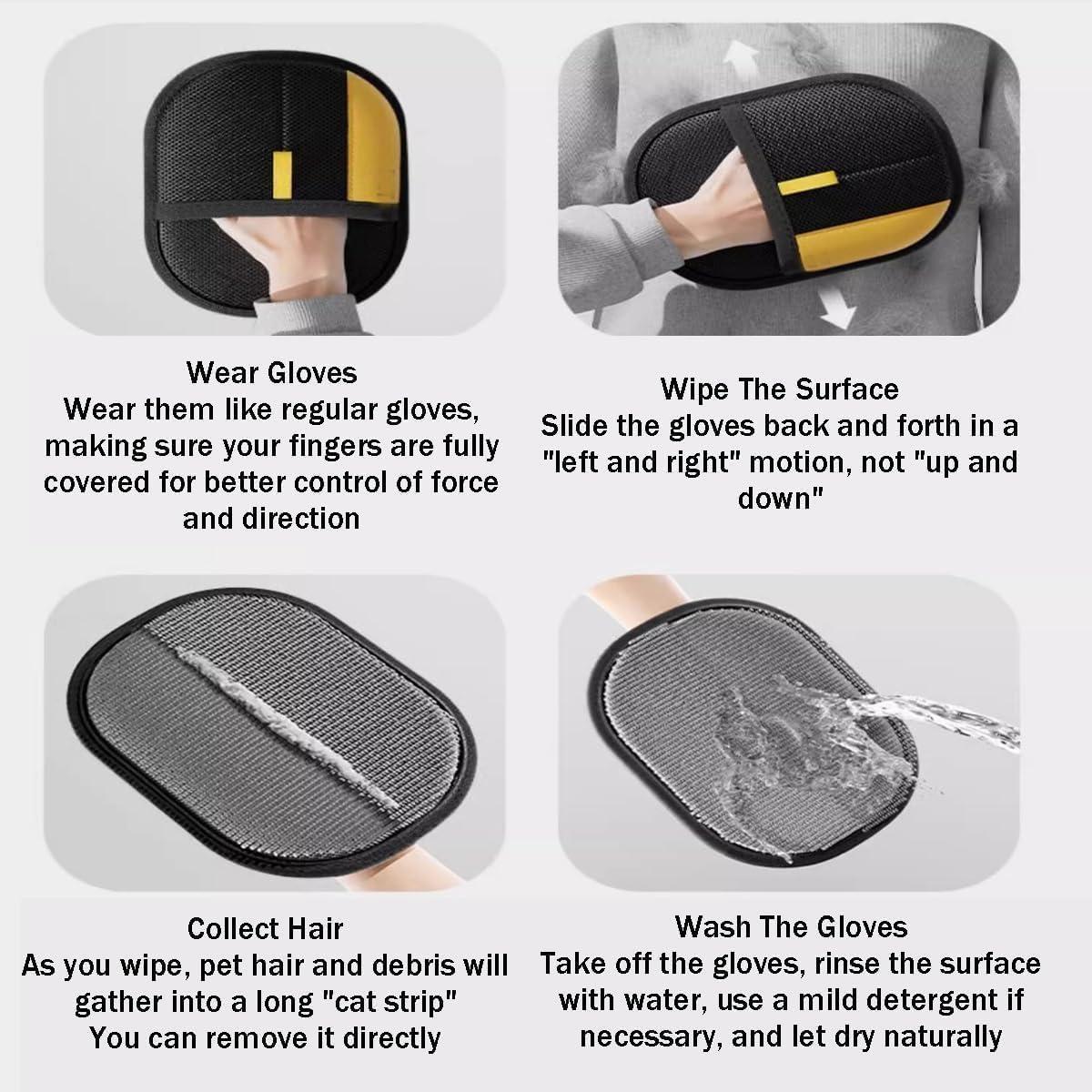 Guantes de Aseo para Mascotas 2PCS - Eliminación de Pelo Eficiente