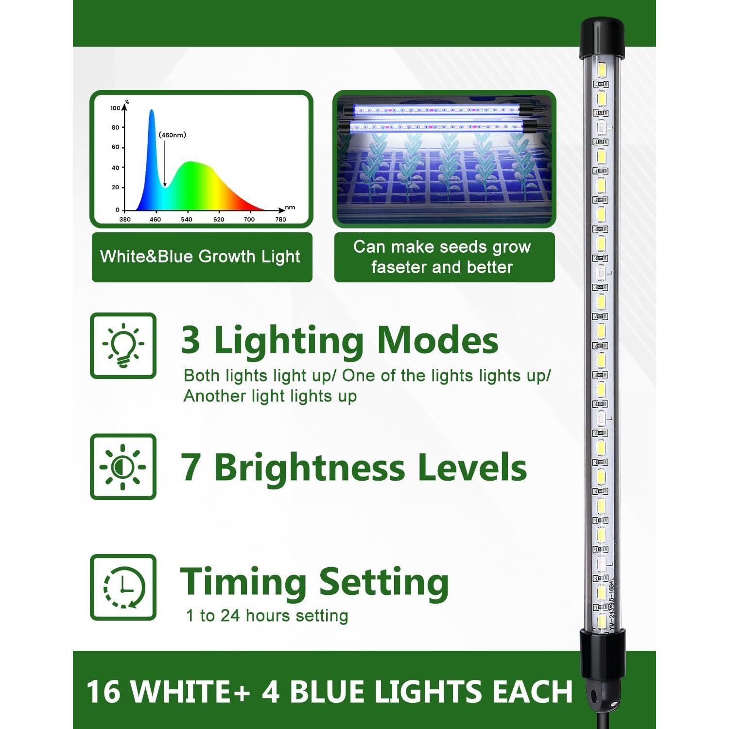 Kit de Inicio de Semillas Joyhalo 40 Celdas con Luz y Calefacción