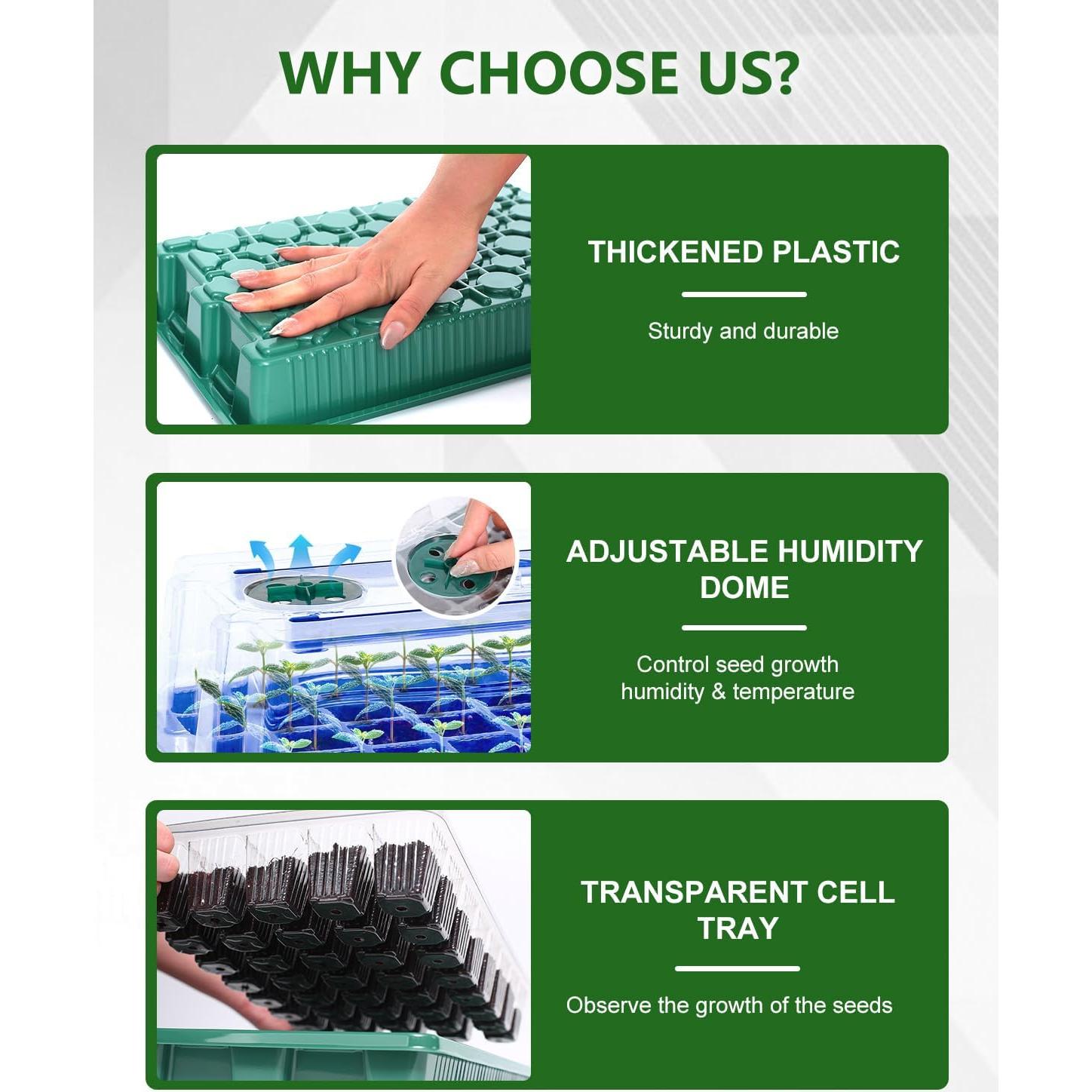 Kit de Inicio de Semillas Joyhalo 40 Celdas con Luz y Calefacción