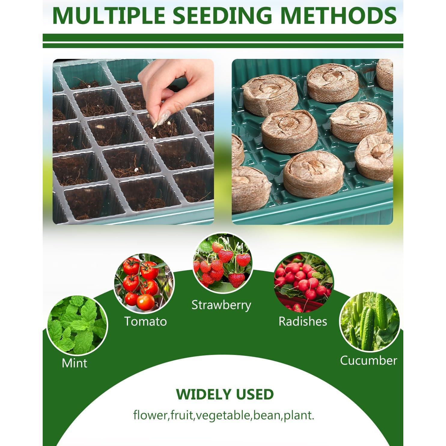 Kit de Inicio de Semillas Joyhalo 40 Celdas con Luz y Calefacción