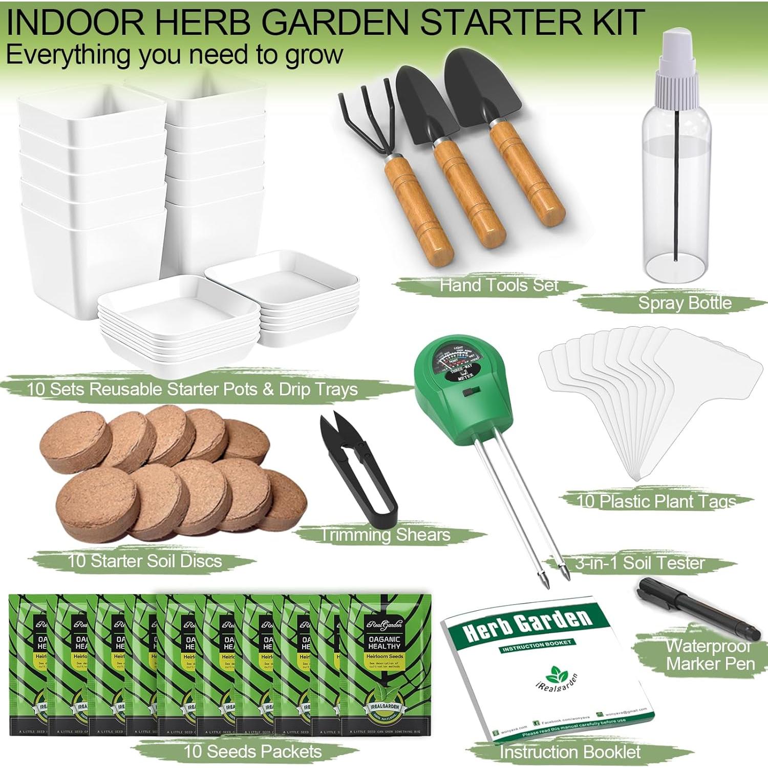 Kit de Jardín de Hierbas X M - 10 Variedades para Interior