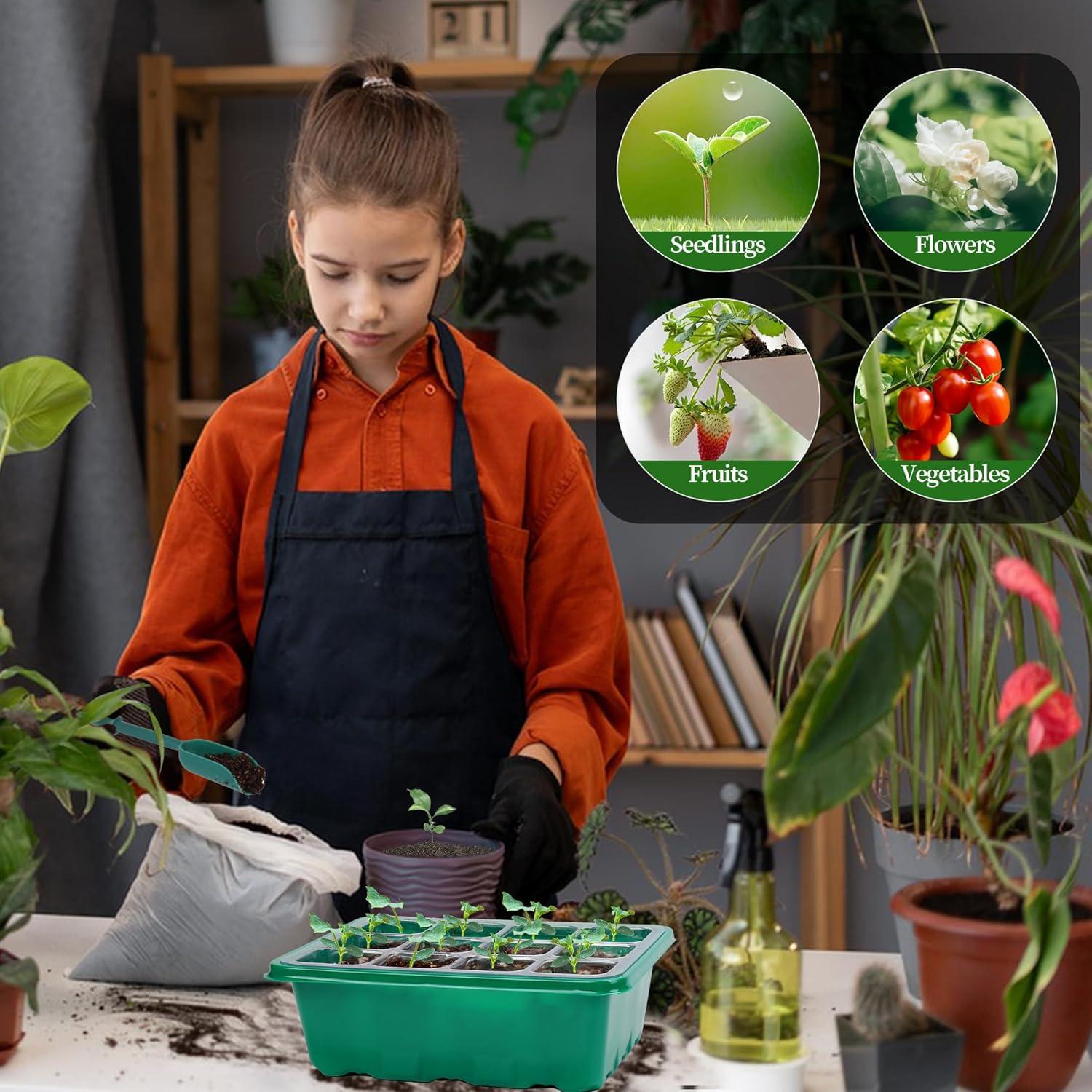 Kit de Germinación de Semillas Homiton 48 Celdas con Luz y Manta Térmica