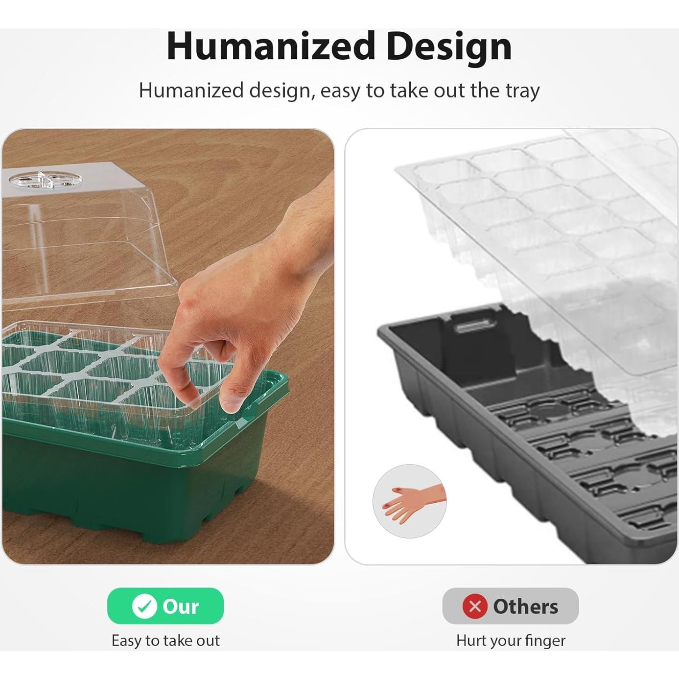 Bandeja para Iniciar Semillas POROLIR 10PCS Verde 12 Celdas