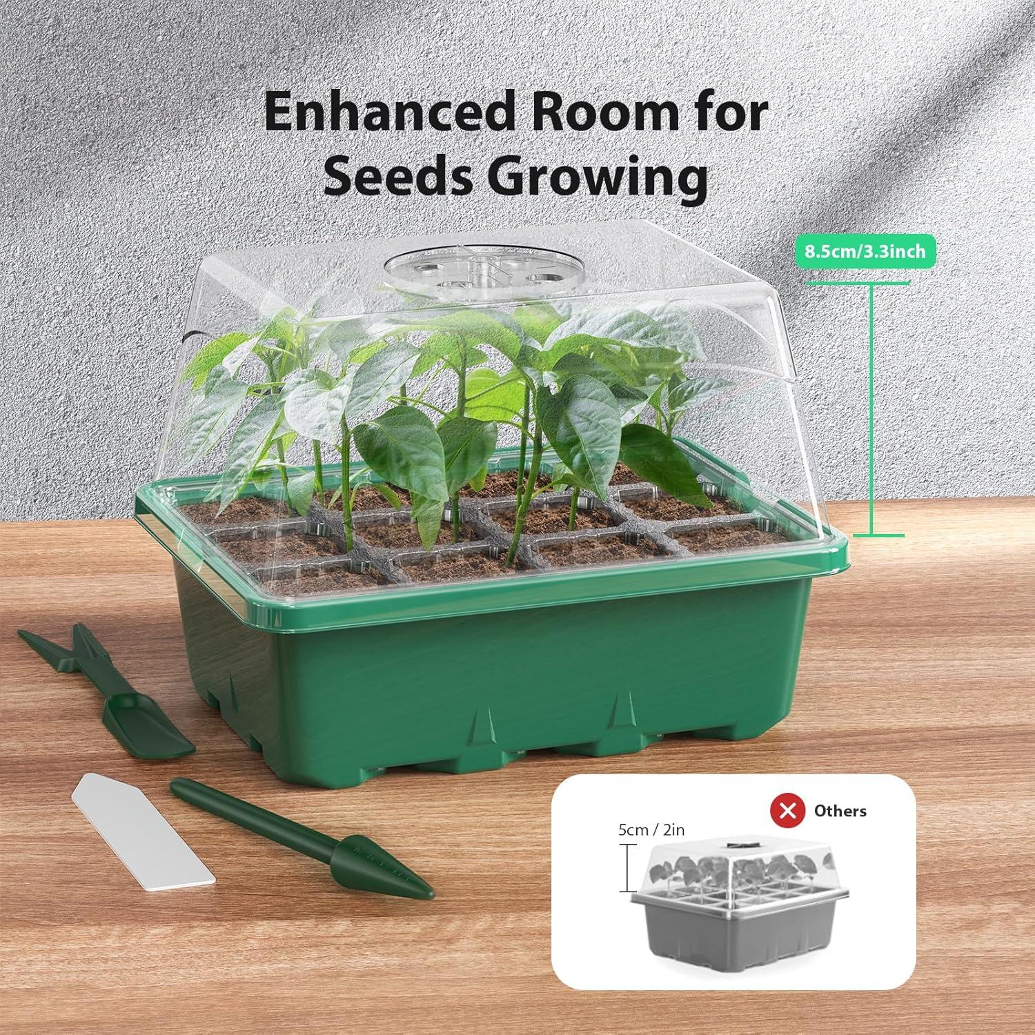 Bandeja para Iniciar Semillas POROLIR 10PCS Verde 12 Celdas