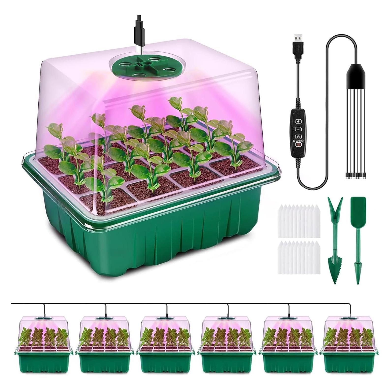 Bandeja de Inicio de Semillas YAUNGEL con Luz LED y Temporizador