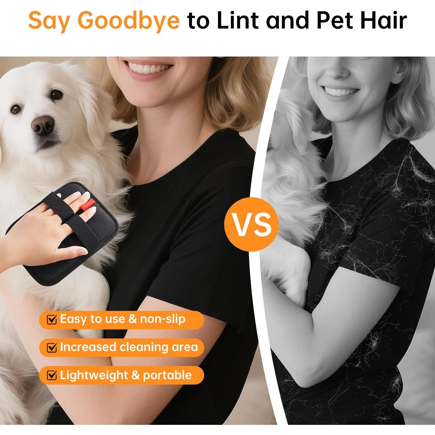 Guantes Removedores de Pelo de Mascota INABULETWO 1 Pcs Negro