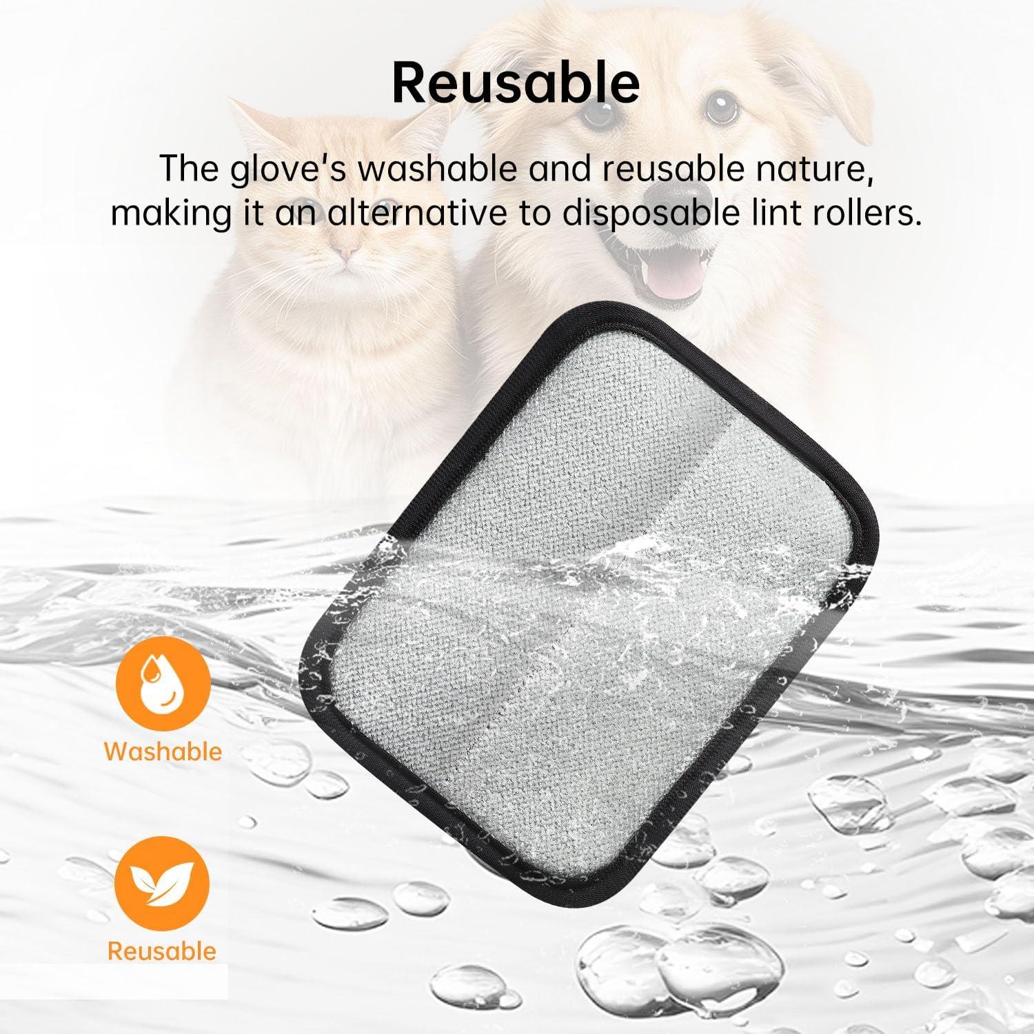 Guantes Removedores de Pelo de Mascota INABULETWO 1 Pcs Negro