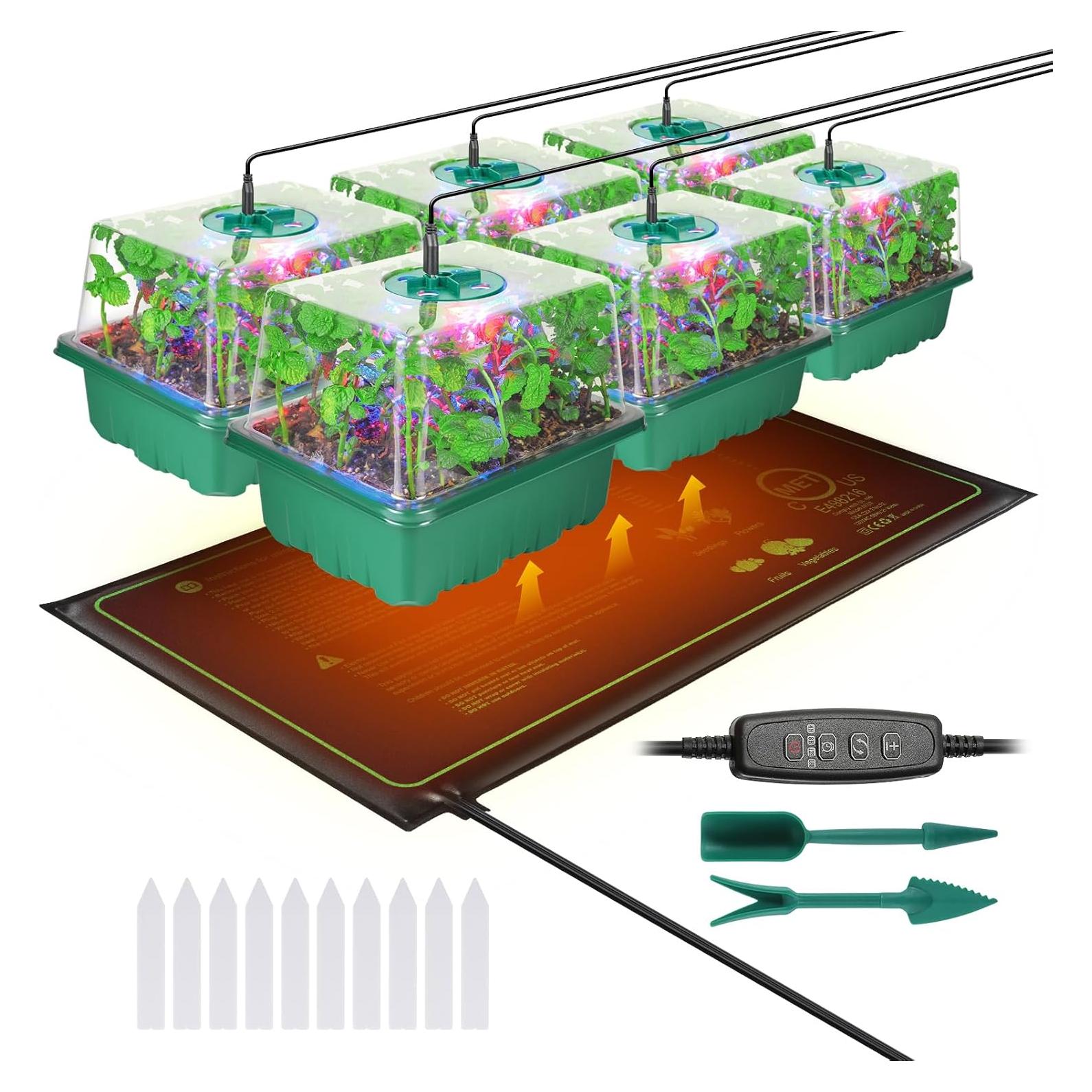 Kit de Inicio de Semillas Adawook 72 Celdas con Luz y Calor