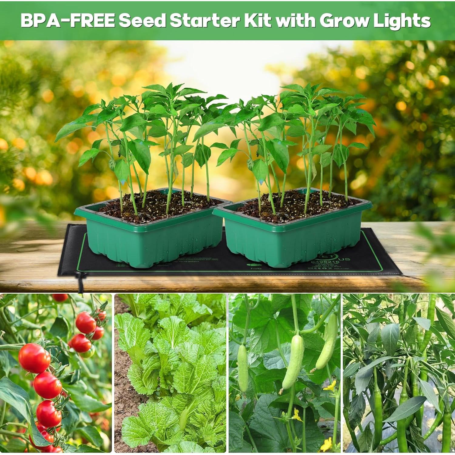 Kit de Inicio de Semillas Adawook 72 Celdas con Luz y Calor