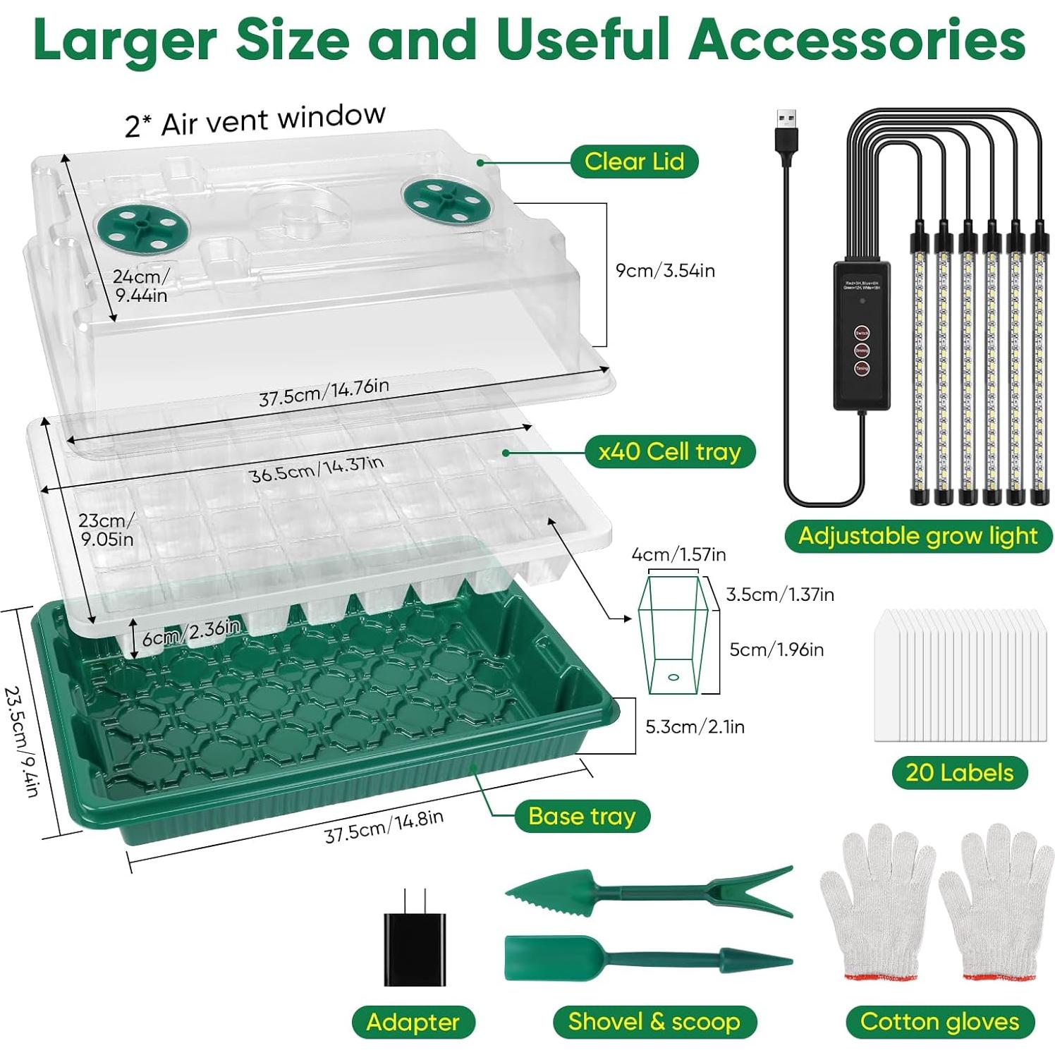 Bandeja de Inicio de Semillas BlumWay 120 Celdas con Luz LED