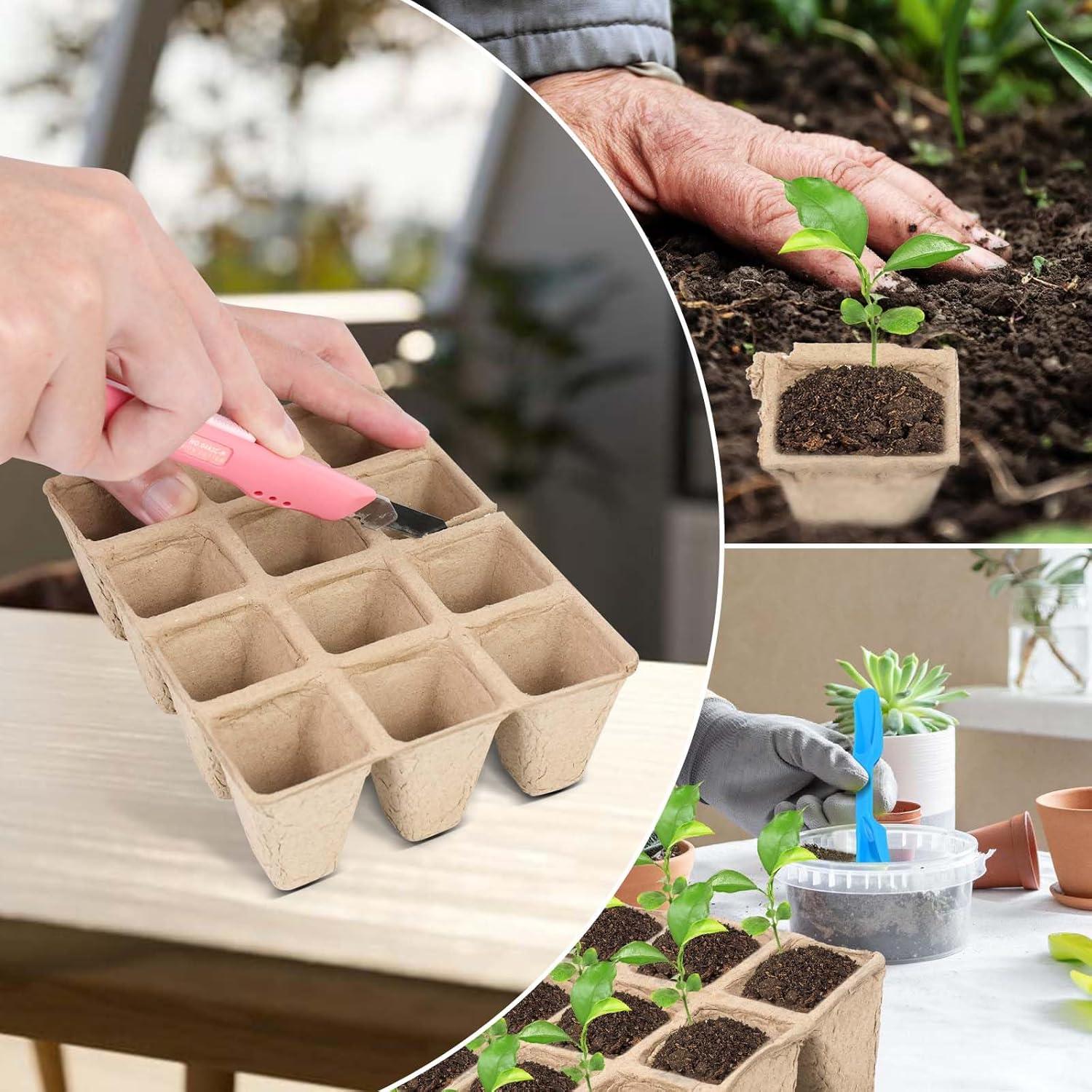 10 Paquetes Bandejas de Germinación Biodegradables Loongesho