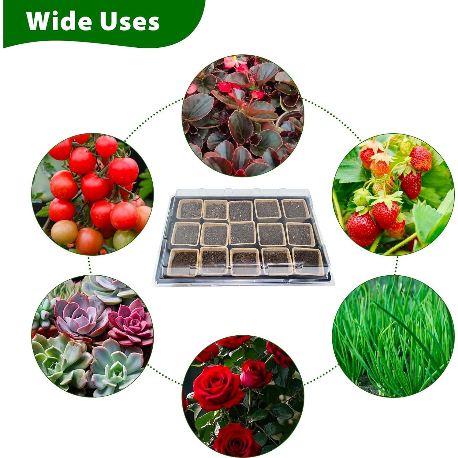 JOPY Kit de Bandejas para Iniciar Semillas 4 Piezas 120 Macetas