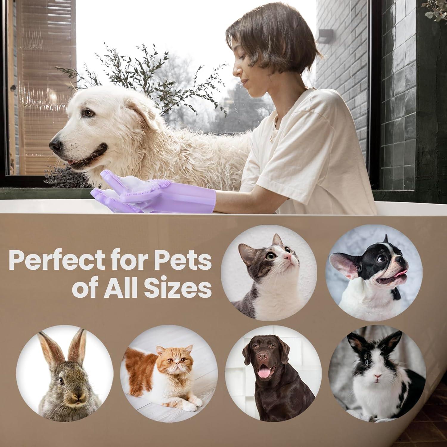 Guantes de Lavado para Perros DELOMO - Silicona Suave 1 Par