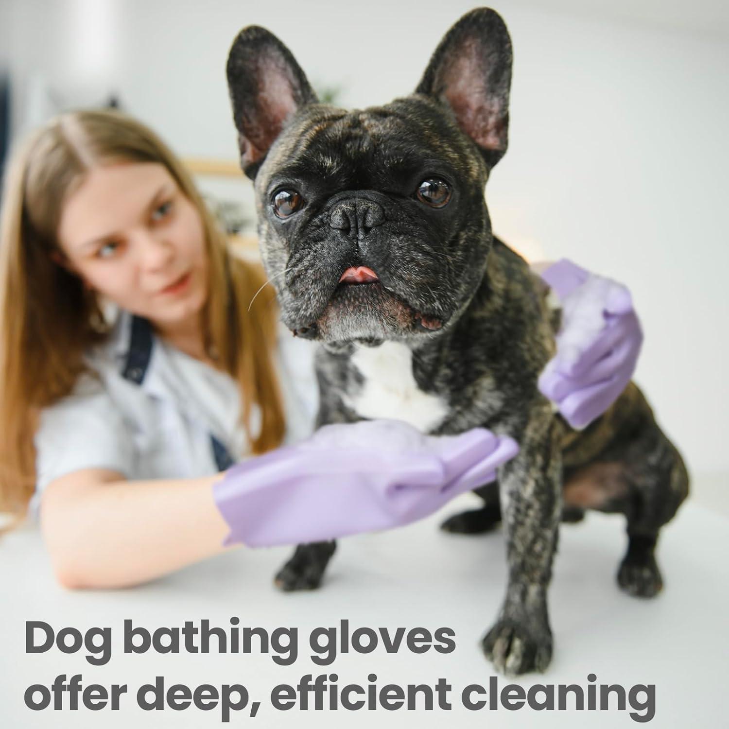 Guantes de Lavado para Perros DELOMO - Silicona Suave 1 Par