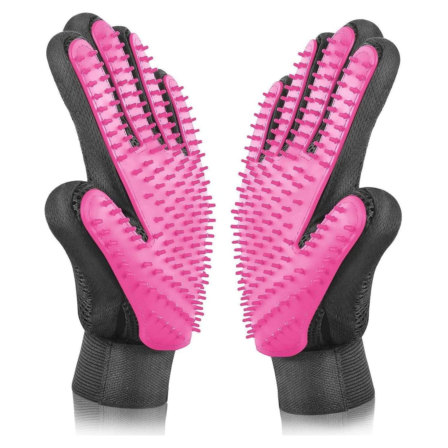 Guante de Aseo para Mascotas BYETOO Rosa 261 Puntas Silicona